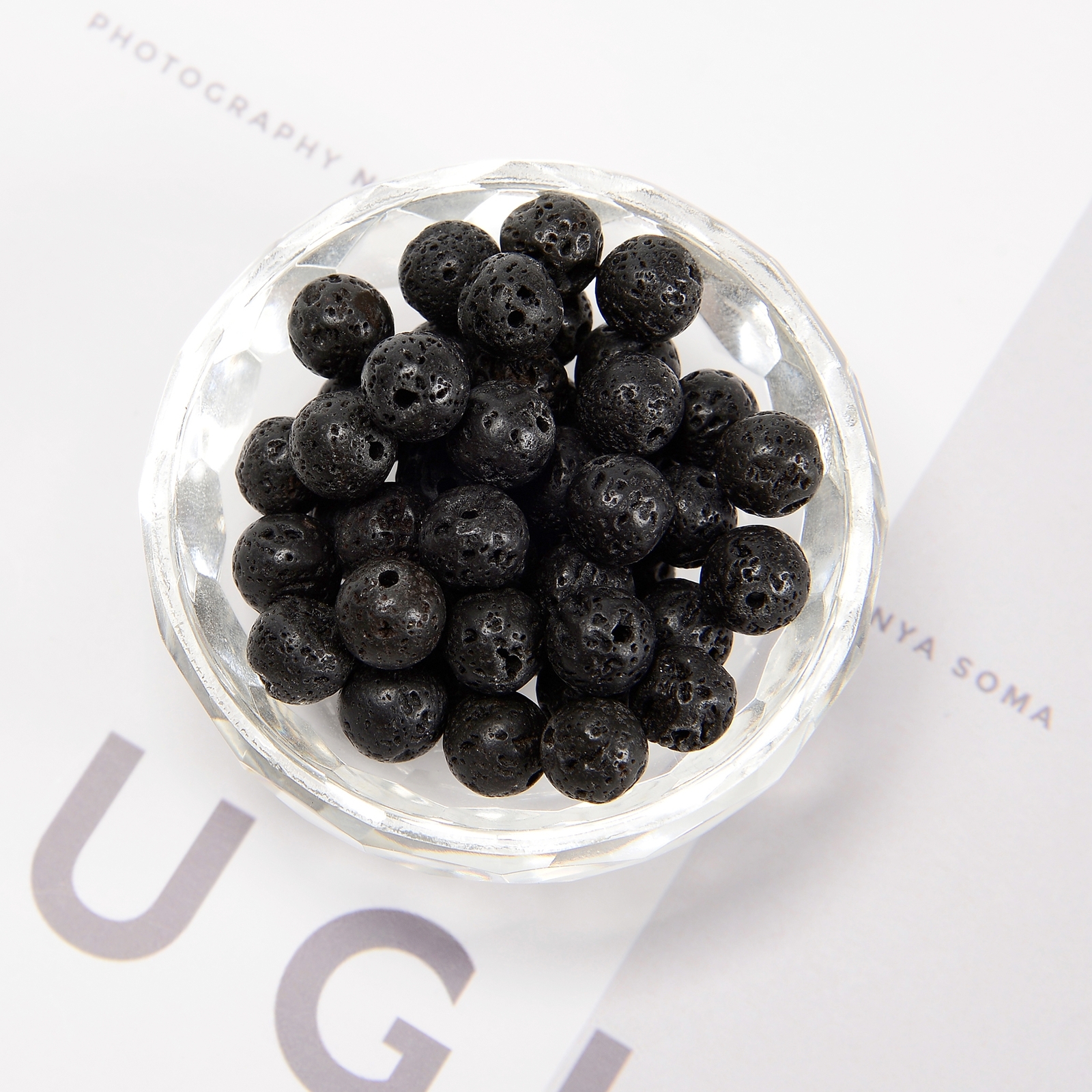 Natural Black Lava Rock Stone Round Beads 4mm 6mm 8mm 10mm 12mm 15.5″ Strand
