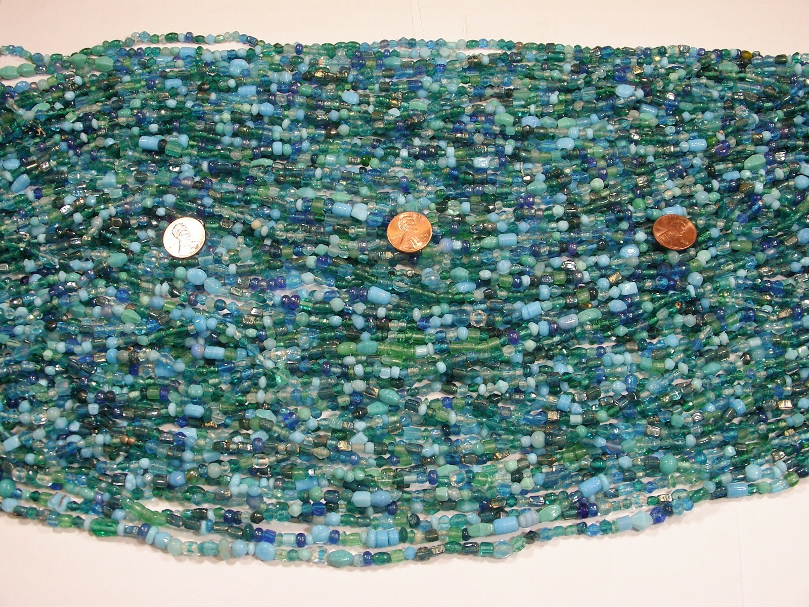 30 Strands 36″ India Handmade Assorted Color Glass Beads Wholesale Bulk (CT-50)