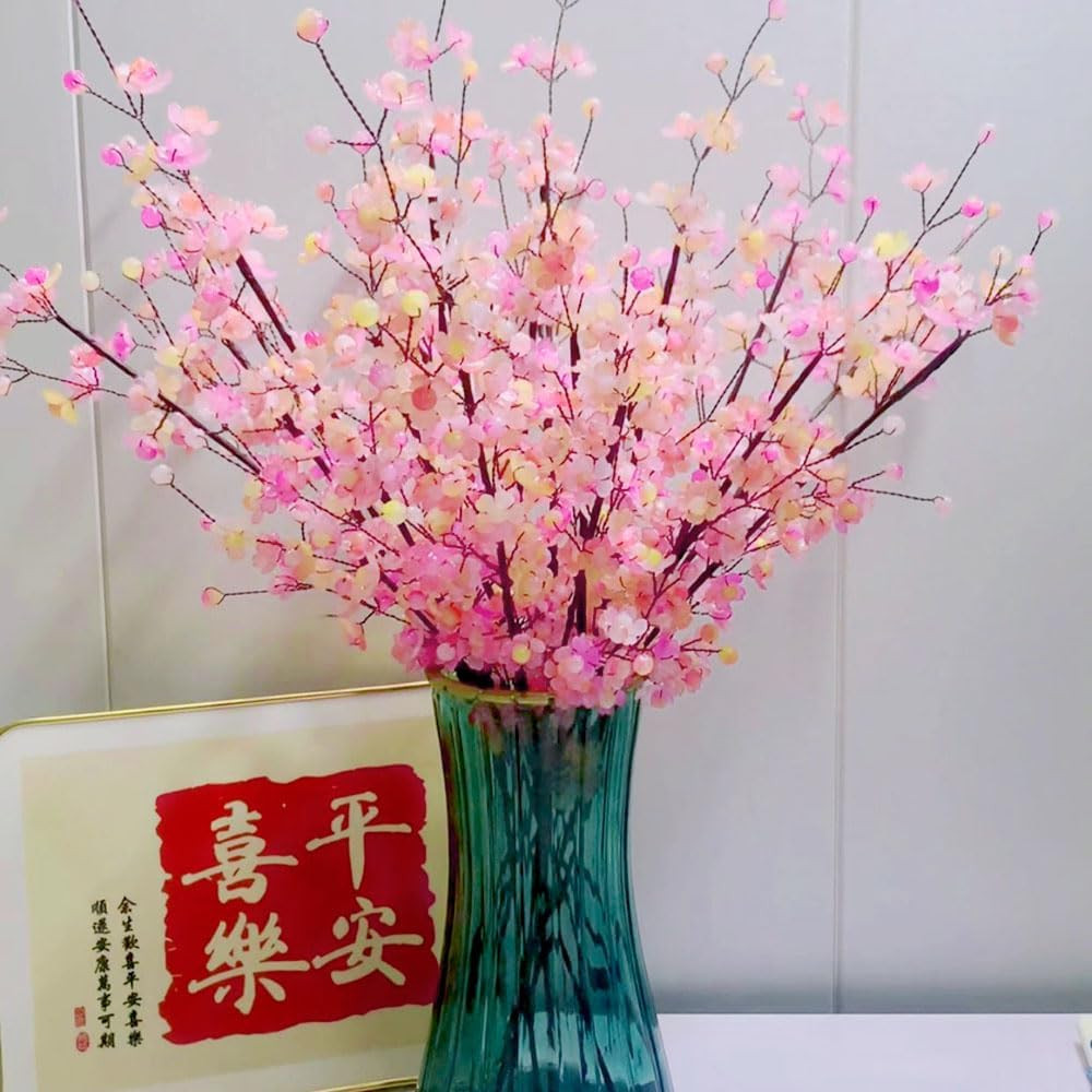 50Pcs Cherry Blossom Acrylic Flower Beads, Mini Floral Spacer Beads for Jewelry