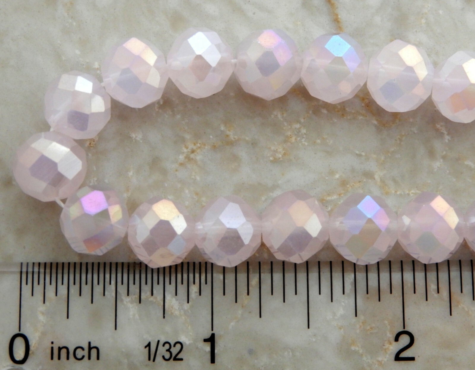 25 Powder Pink Celestial Crystal AB Aurora Borealis 9mm Faceted Round Beads