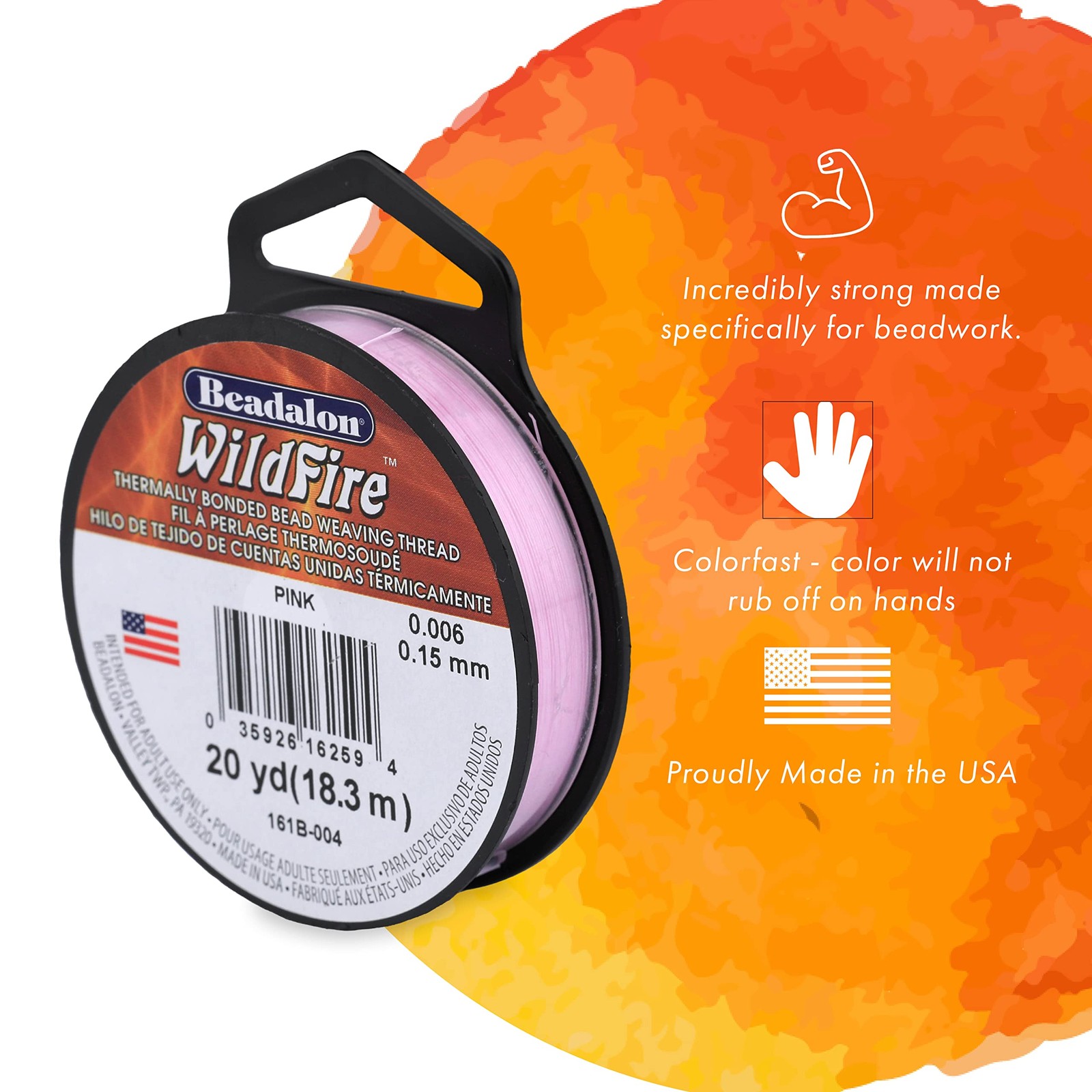 Wildfire Stringing Thread .006″ x 50 FT Black Beading Craft Cord Wire Supply