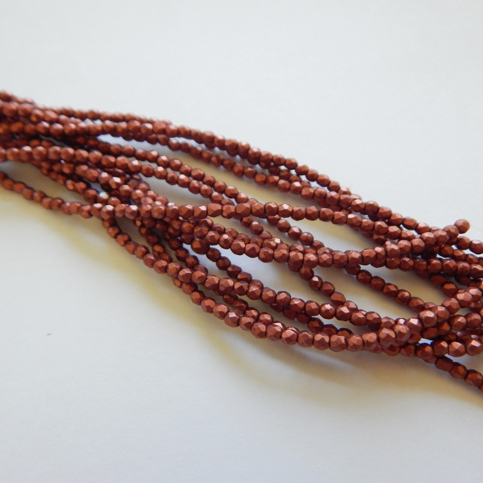 100 Beads – 2mm Fire Polished Faceted – Metallic Valiant Poppy – Czech Glass