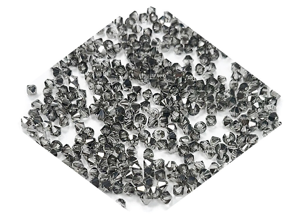 Czech Bicone Crystal Beads Crystal Platinum Steel Half coated Rondelle Diamond