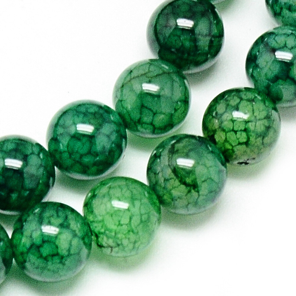 10 Dragon Vein Agate Gemstone Beads Striped Green Jewelry Supplies 8mm