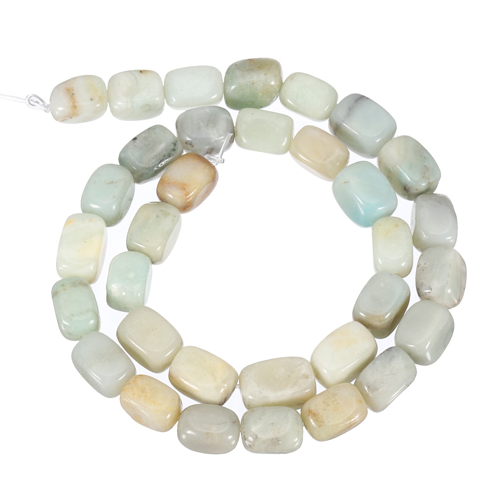 Natural Stone Gemstone Beads 15″ 12x8mm Cuboid Spacer Bead, Moss Green