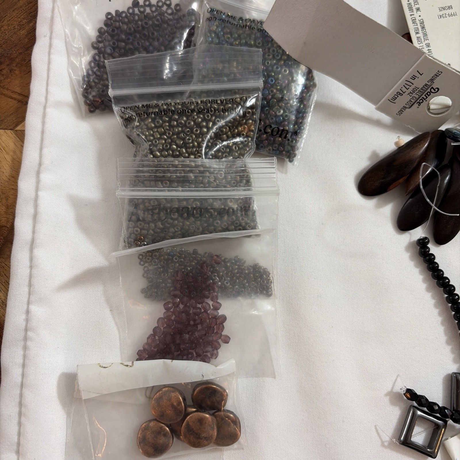 Huge Earth Tone Bead Lot Tiger Eye Wood Glass Seed Beads 8/0 Jewelry Making 7#s