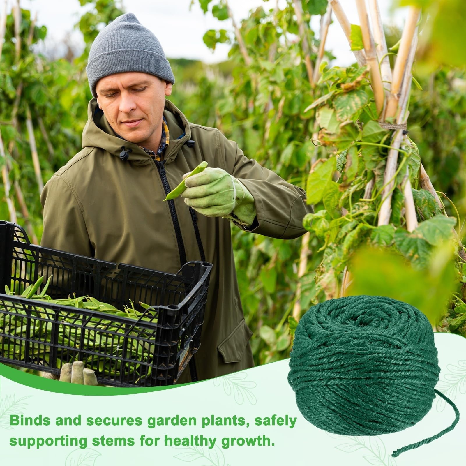 Natural Jute Twine String 3mm x 328ft – Durable Garden Twine for Crafts & Gift W