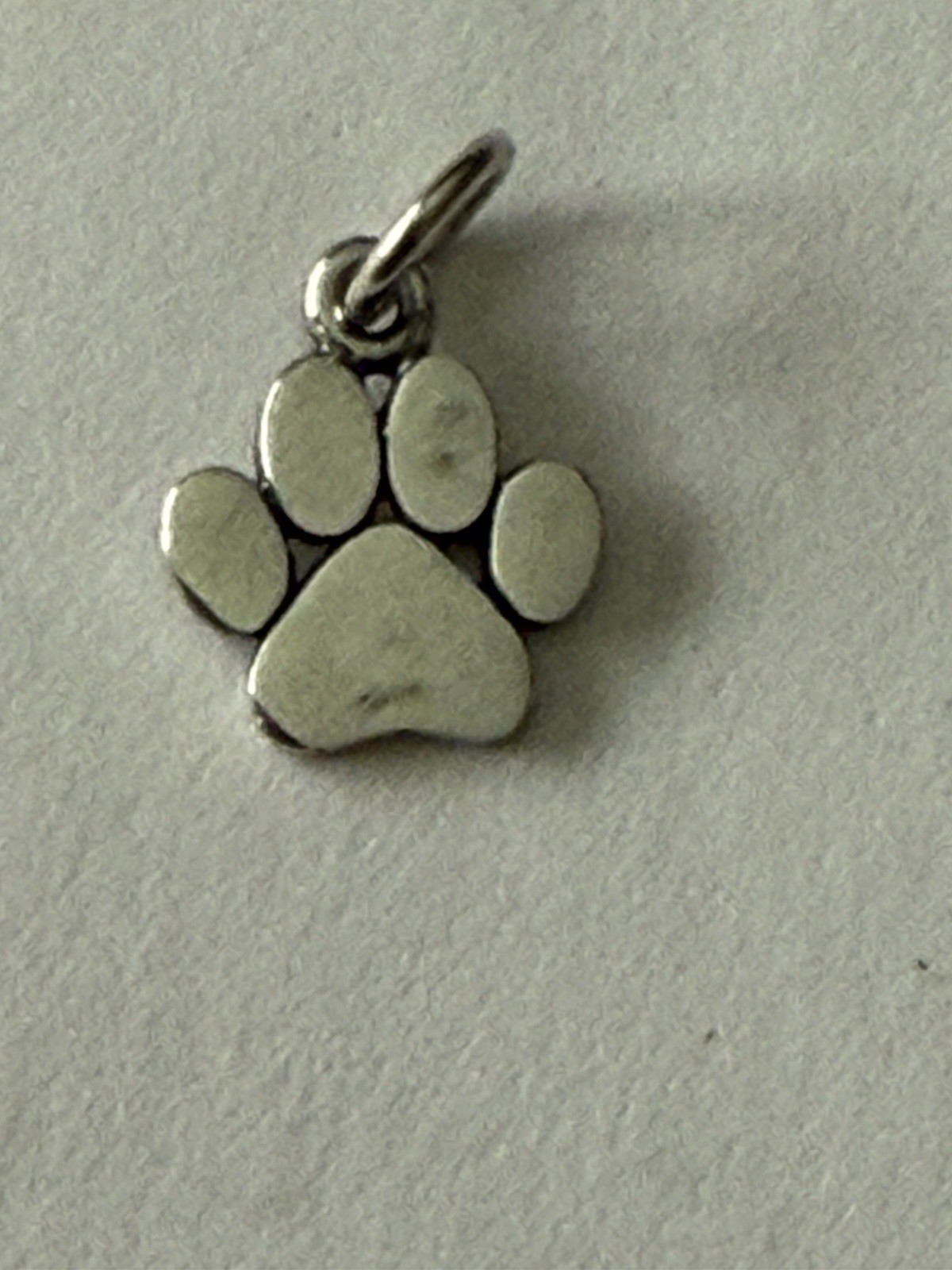 Sterling Silver Paw Print Charm – Pet Charm – Flat 13x9mm