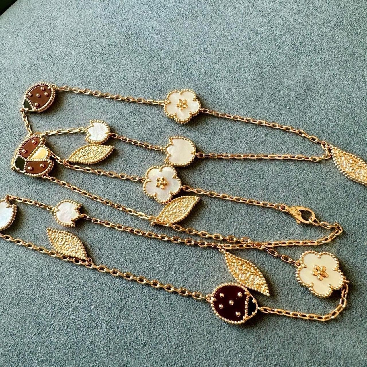 Ladybug necklace 925 silver rose gold plated necklace