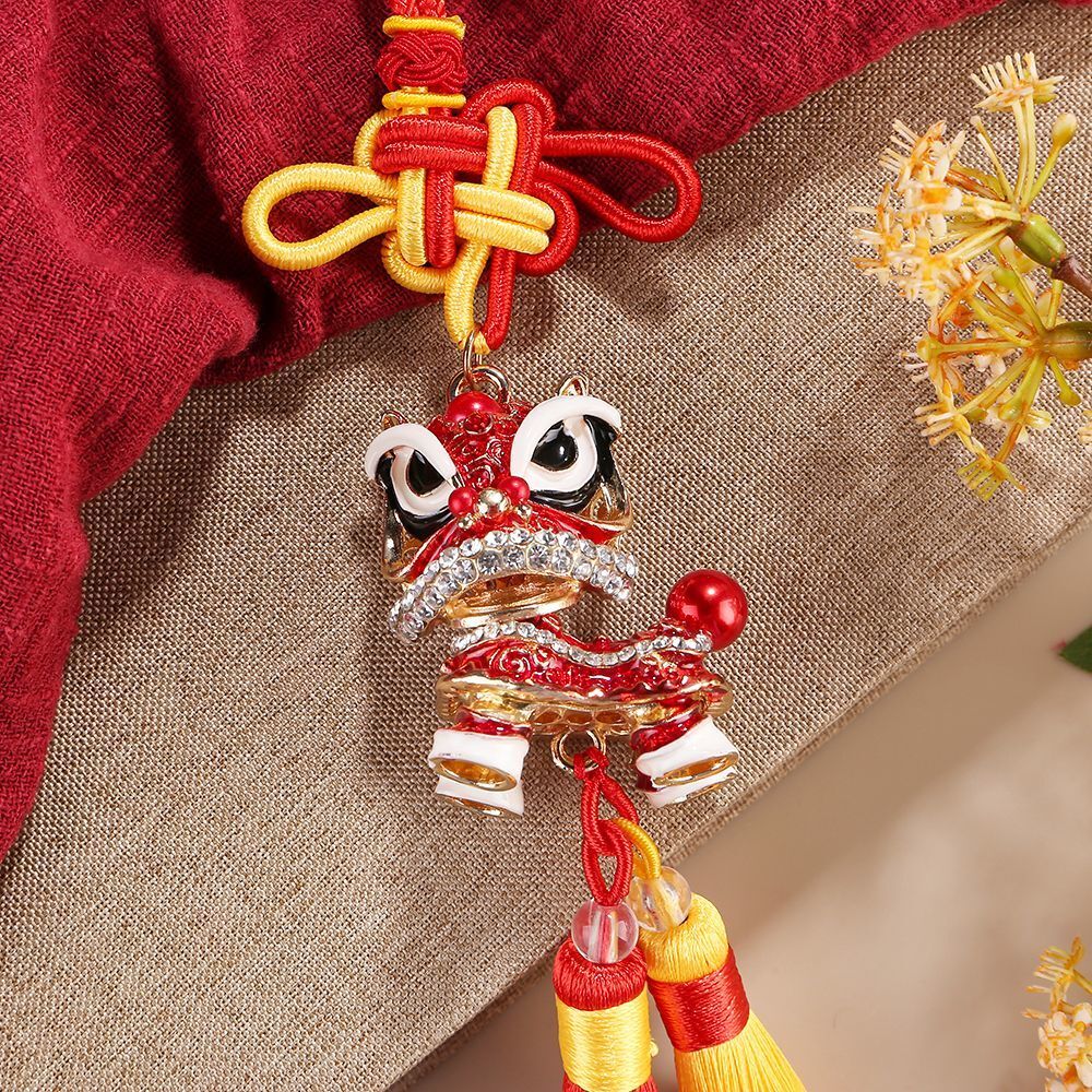 Car Pendant Rearview Mirror Lion Dance Pendant National Gourd Lion Dance Jewelry