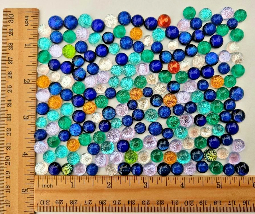 200+Extra-Small Handcrafted Dichroic Glass Cabochons/Lot/Jewelry Making/90 COE