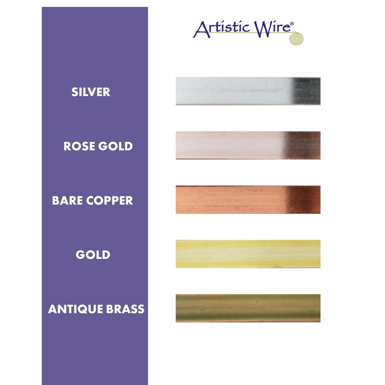 Artistic Wire, 21 Gauge, Flat, 3 mm 3 x .75 / 0.12 in x 0.03 in, Copper