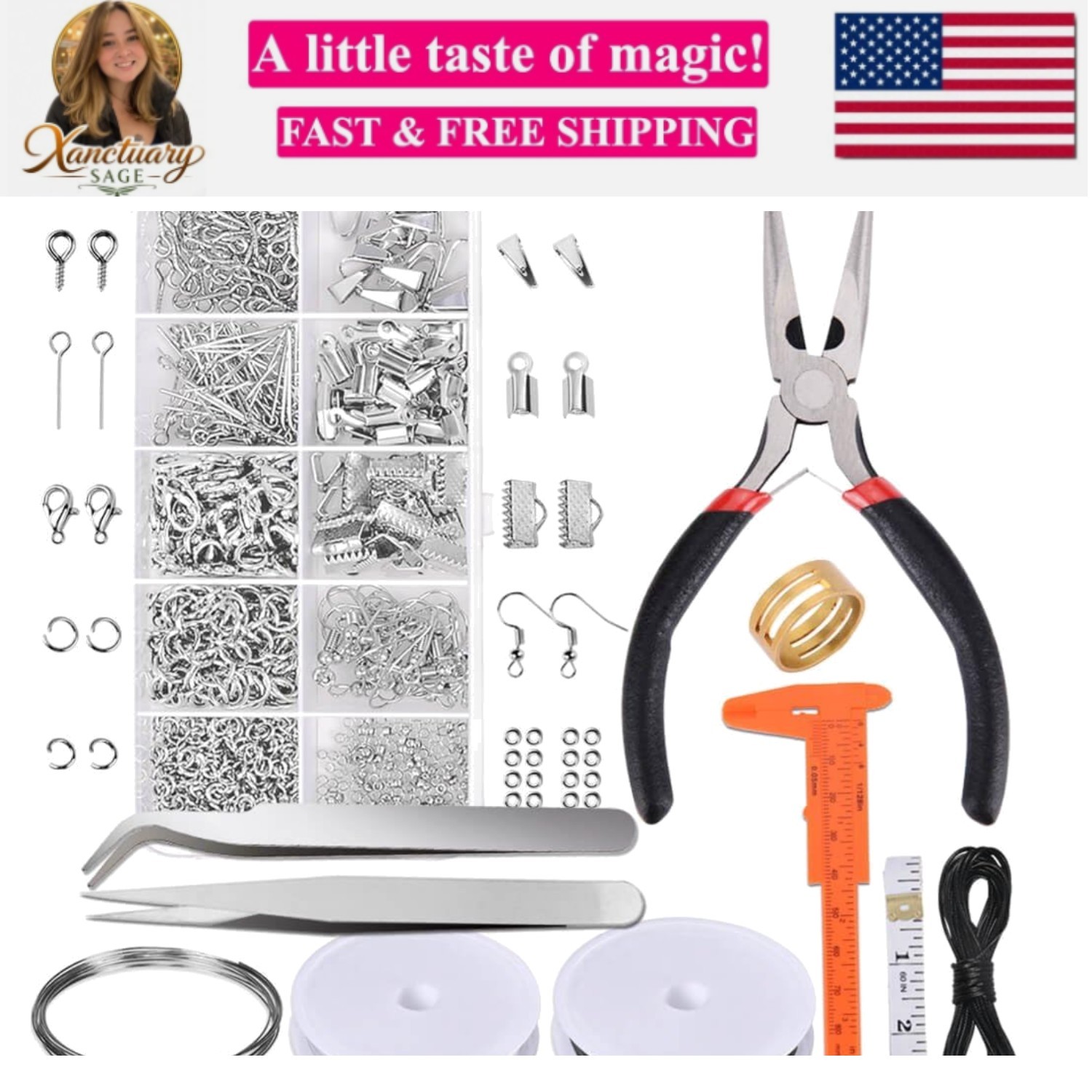 Jewelry Making Supplies Kit – Jewelry Repair Tool with Accessories, Pliers, F…