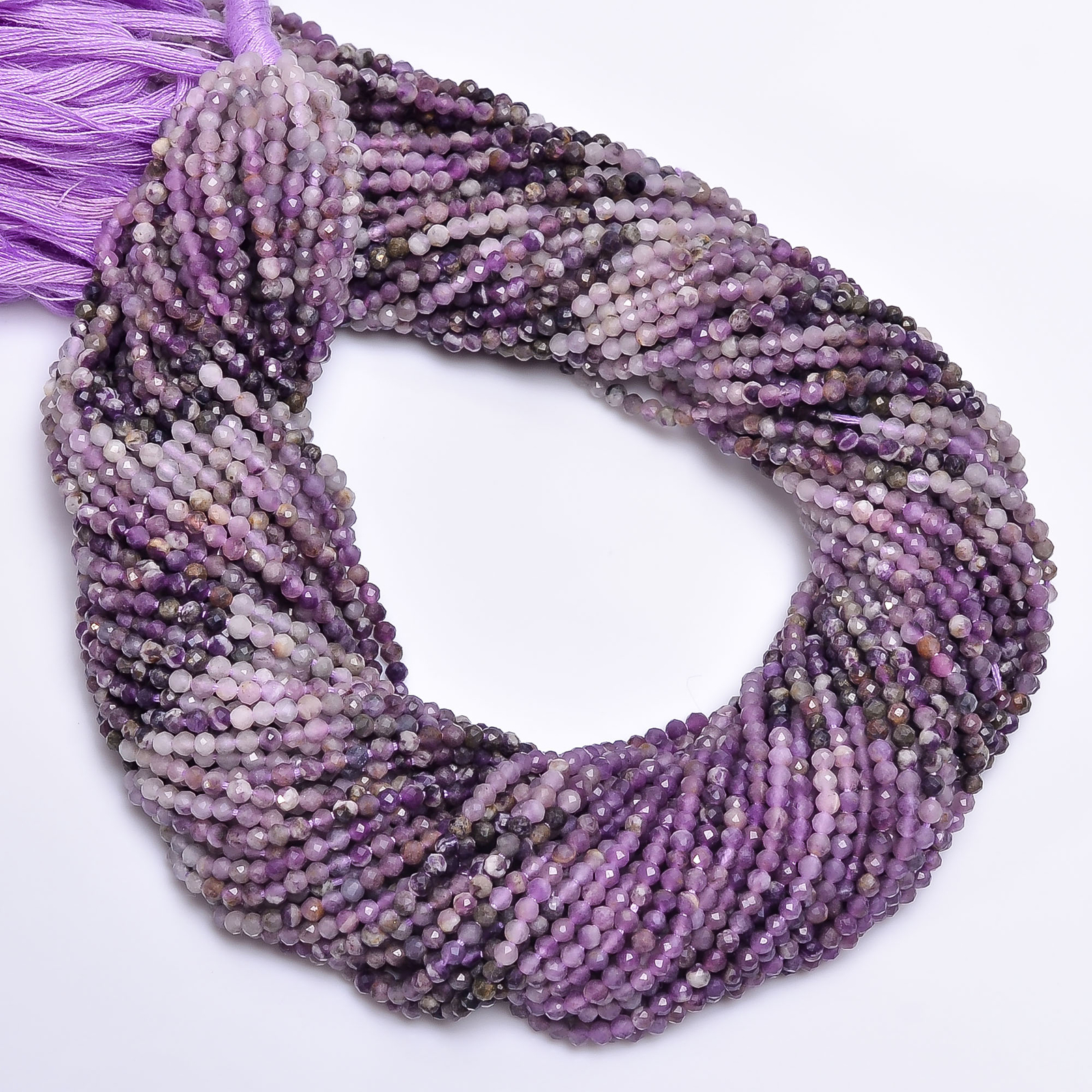 Natural Sugilite Gemstone Round Shape Faceted Beads 2.5X2.5 mm Strand 13″ GB-408