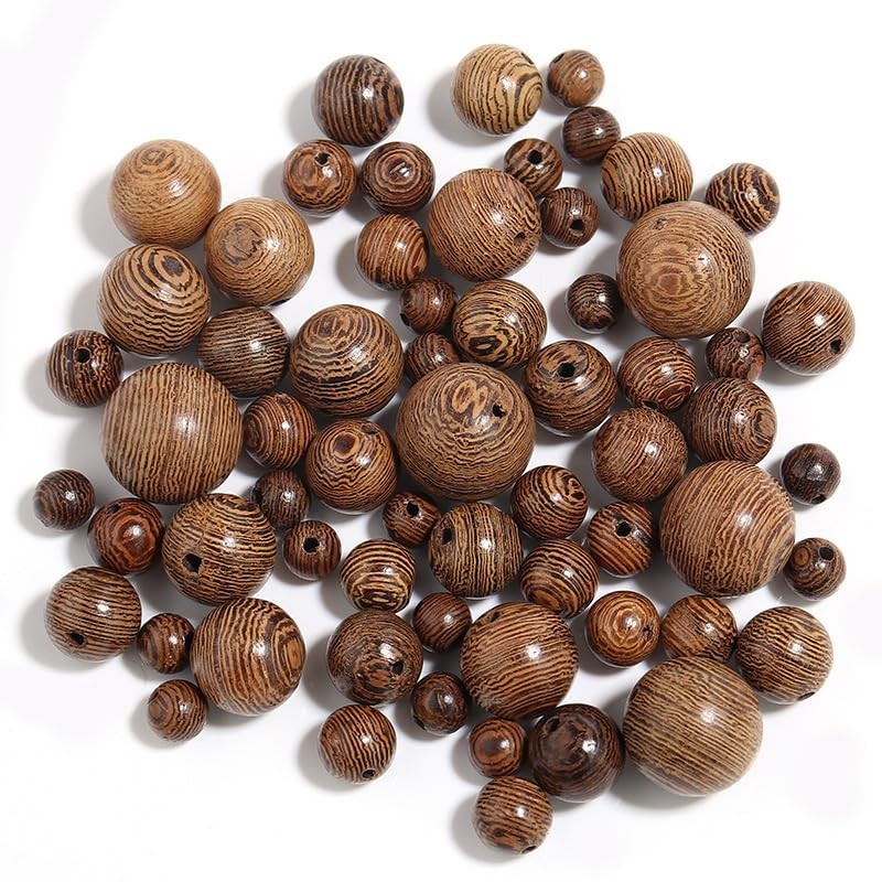 DAHI 150PCS 12mm Dark Brown Wooden Beads Undyed Natural Small, 12mm/150pcs