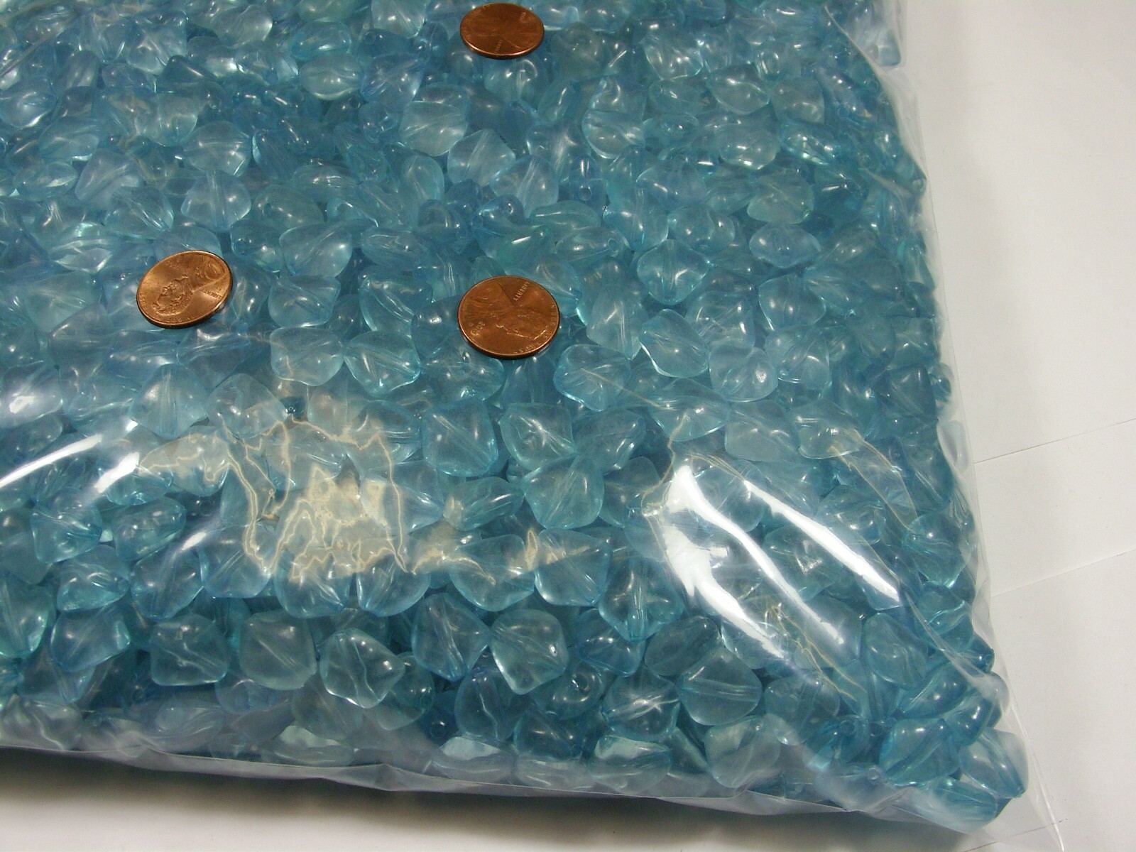 4 Pounds India Blue (7mm x 13mm x 15mm) Acrylic Beads Wholesale Bulk Lot (KD-7)