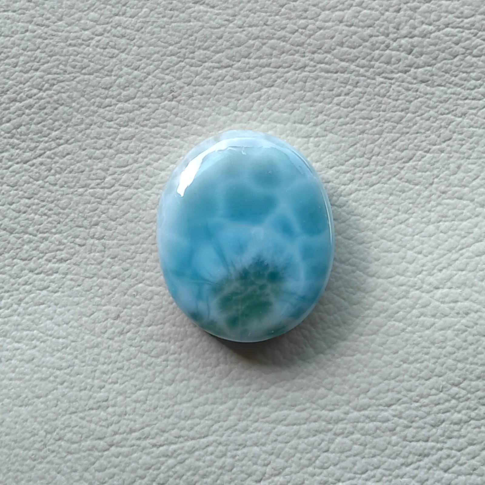 Oval Shape AA Quality Larimar Cabochon, Size 20x24x6mm Weight 31Carats