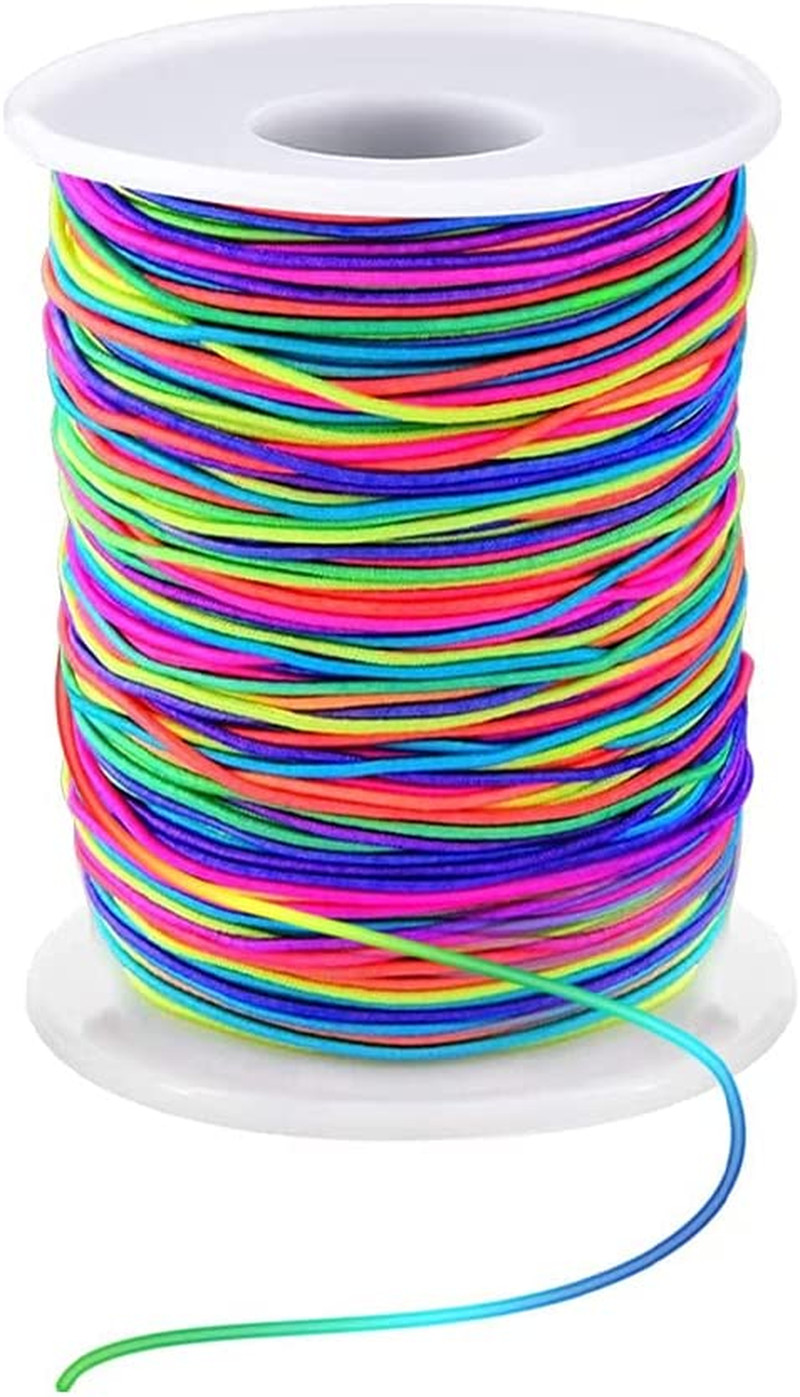 1mm Rainbow Elastic Bracelet String 164Ft Stretch Cord for Jewelry Making Crafts