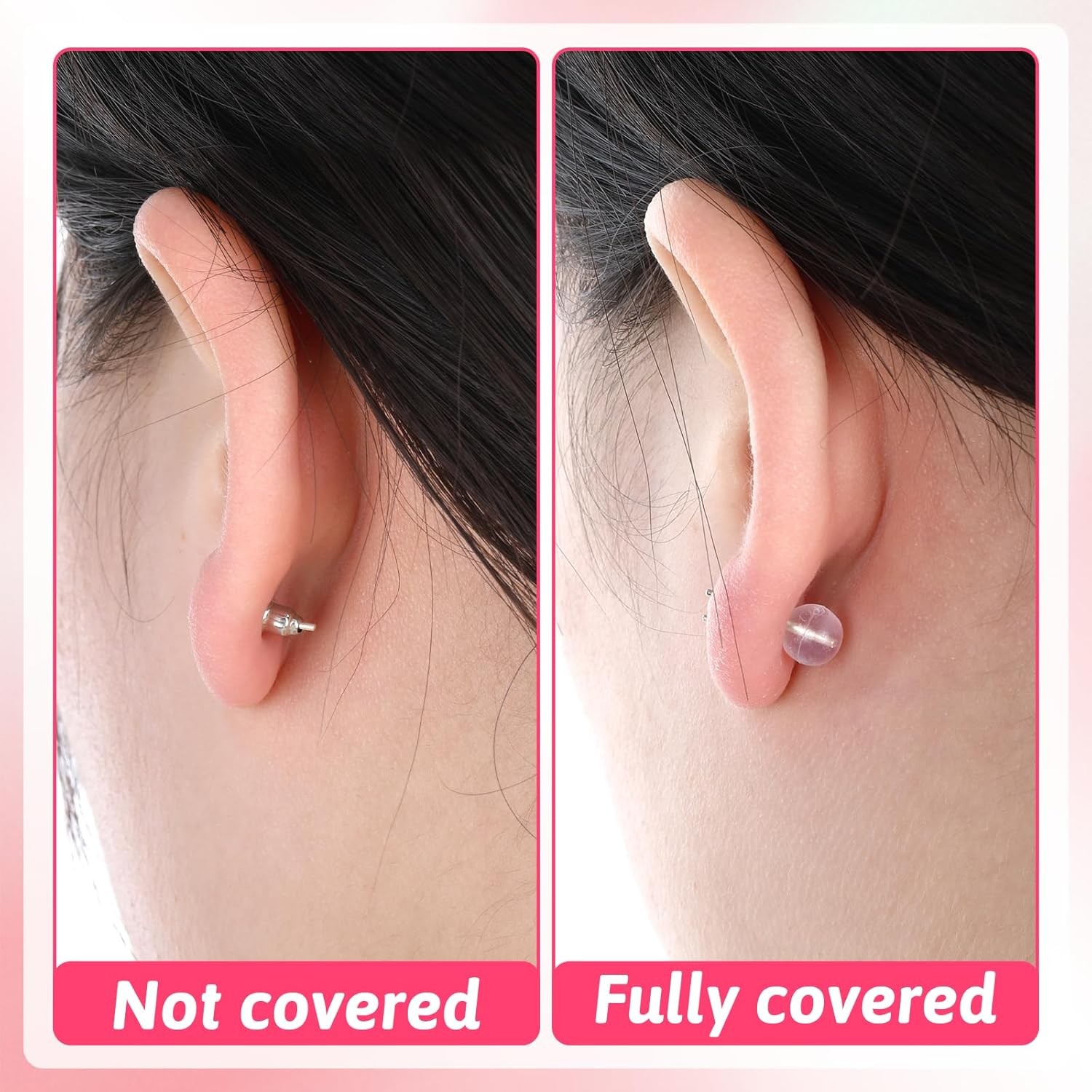 100 Pcs Comfort Clear Earring Backs for Studs, Silicone Soft Earring Backs DIY