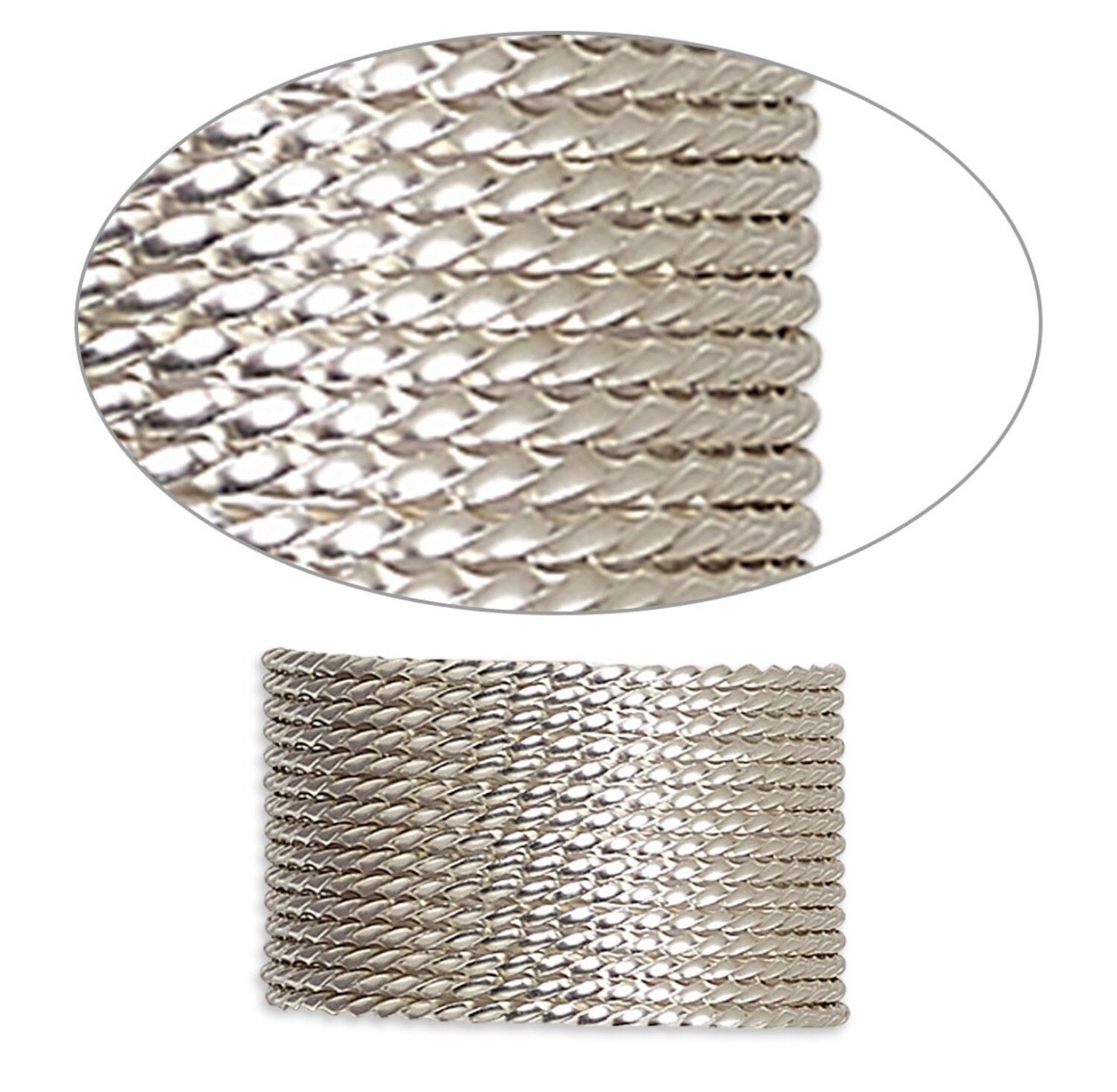925 Sterling Silver Wire- Round Dead Soft-Twist/Twisted Pattern- 13.5 Gauge-5 ft