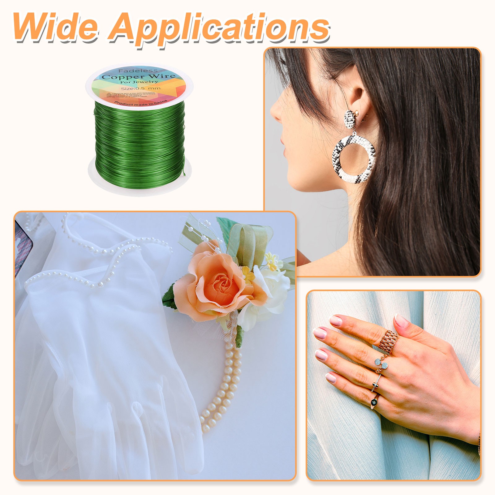 Wire 203feet 24 Gauge Copper Craft Wrapping Wire Green