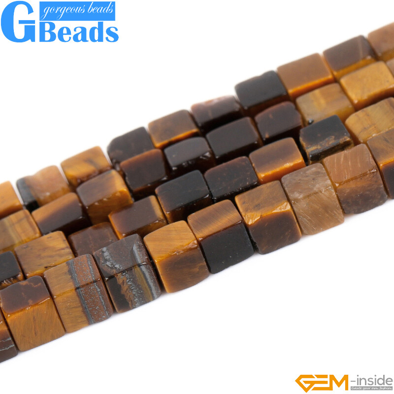 Natural Tiger’s Eye Gemstone Square Diagonal Beads For Jewelry Making Strand 15″