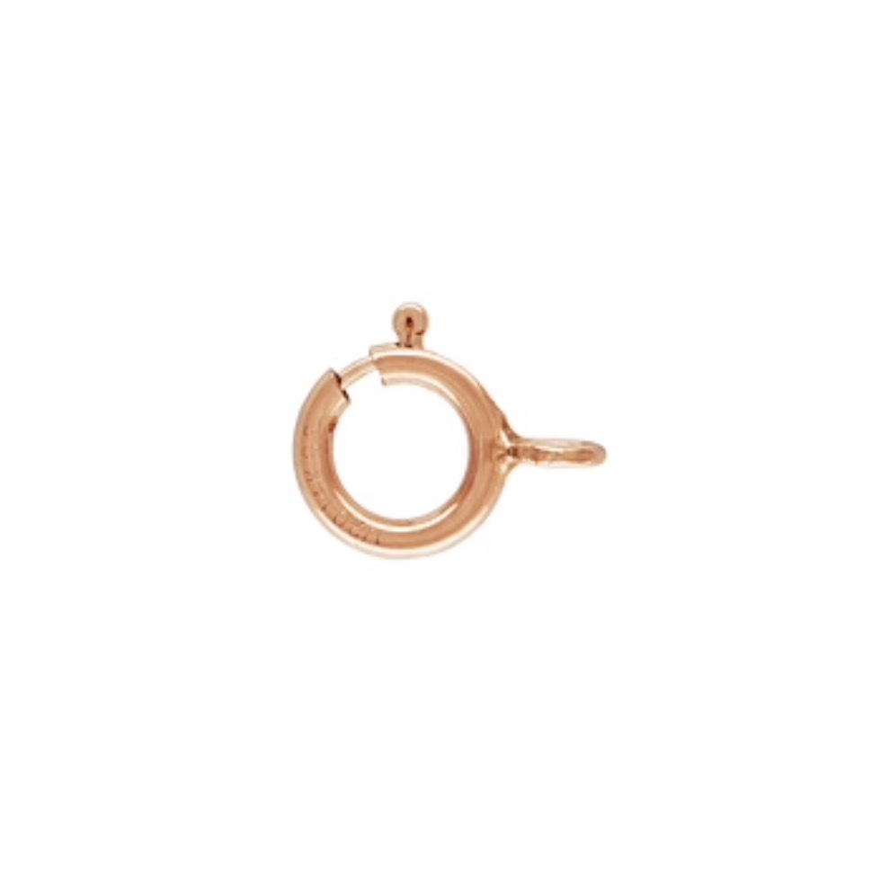 14k Rose Gold Filled 5.5mm Spring Ring Clasps with Open Ring 5pcs #7303-5