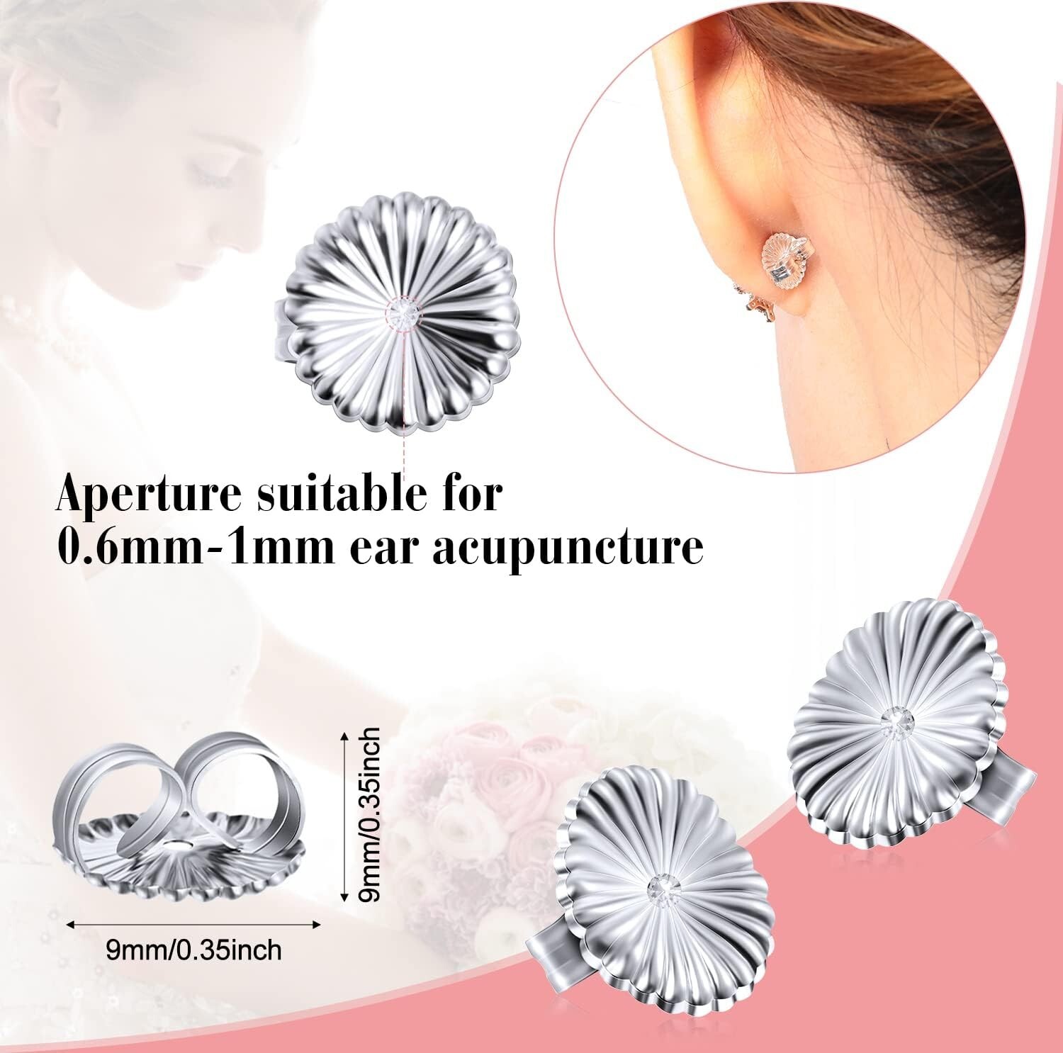 30 Pieces Jumbo Earring Backs Secure Large Earring Backs Silver