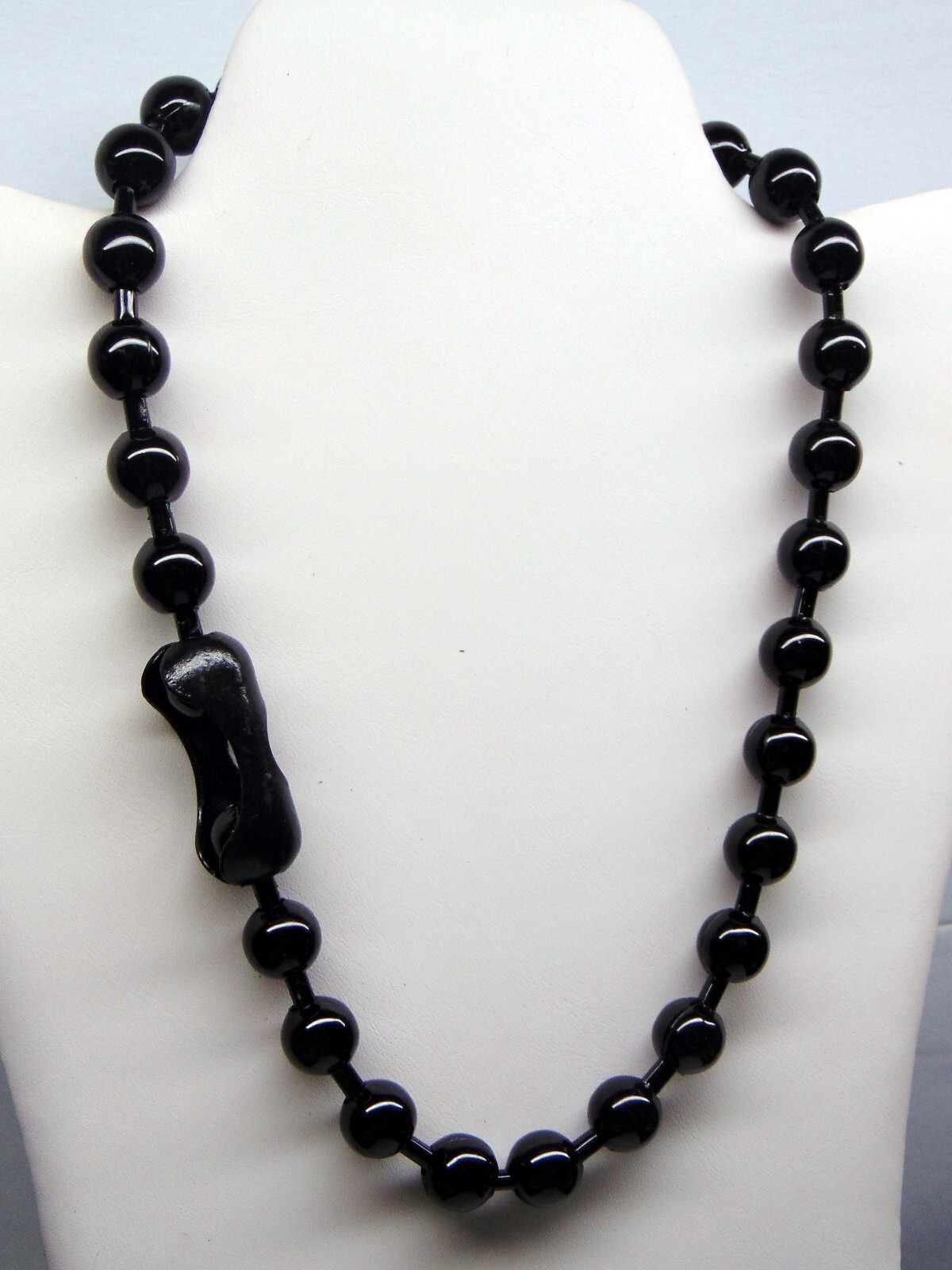 BIG Glossy BLACK BALL Chain Necklace or Bracelets ~ 12mm / 1/2″ bead #30 SHINY