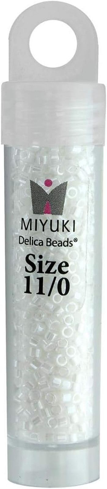 Delica 11/0 White Pearl Luster 5.2Gms Vial of Japanese Glass Beads