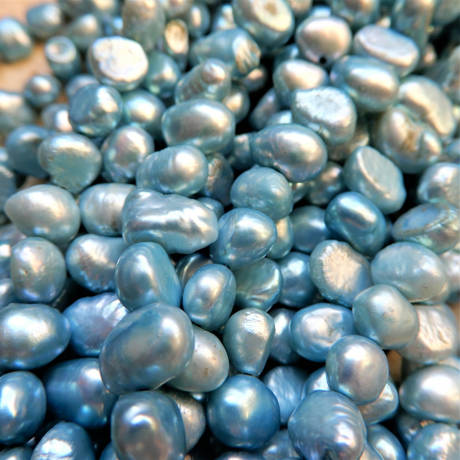 2 strands 6mm Powder Light Blue Freshwater Pearl potato nugget Beads, 60 beads