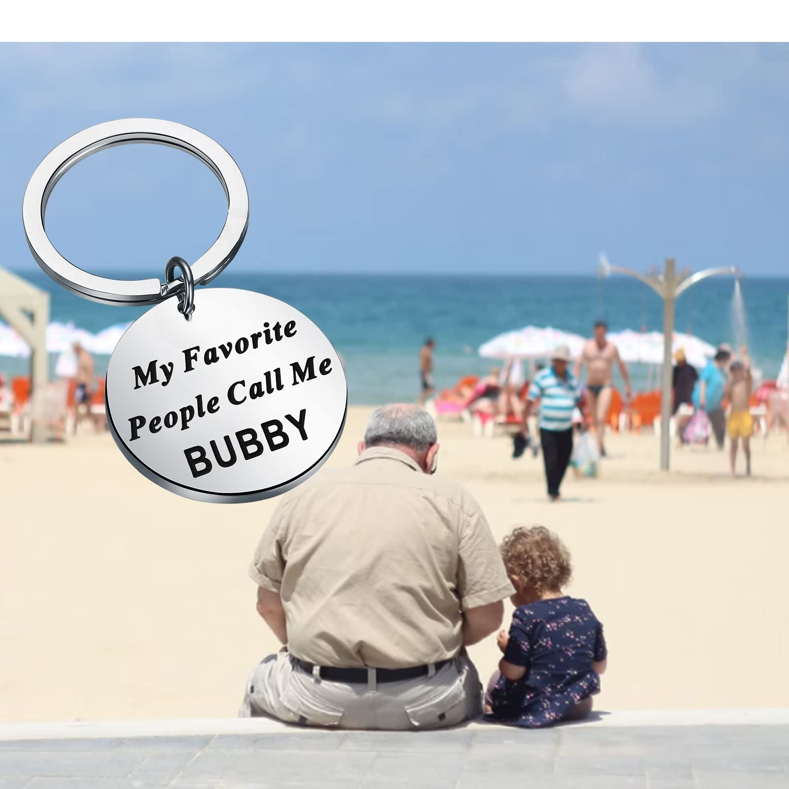 My Favorite People Call Me Bubby Keychain for Grandpa Birthday Father’s Day or C