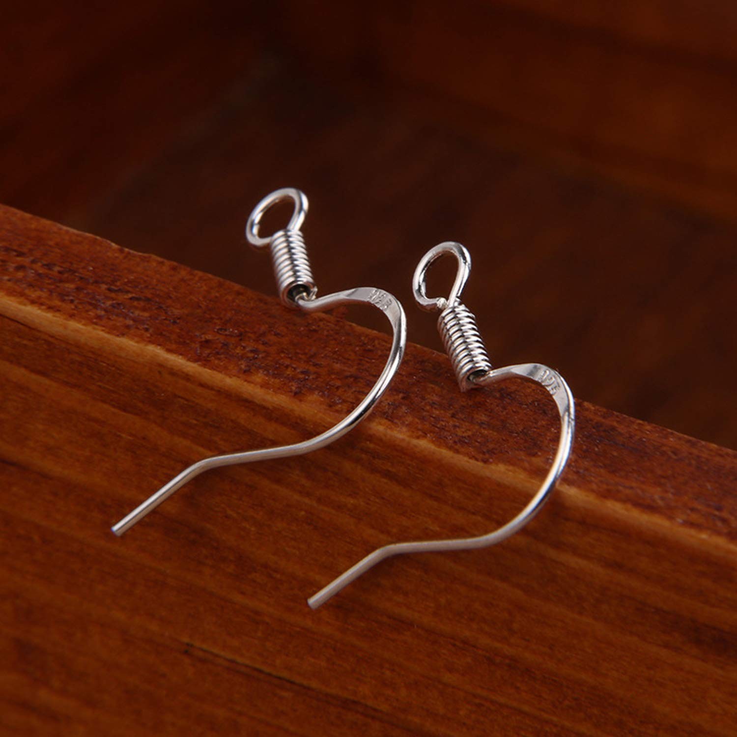 100 Pcs / 50 Pairs 925 Sterling Silver Earring Hooks, Hook Ear Wires with 100…