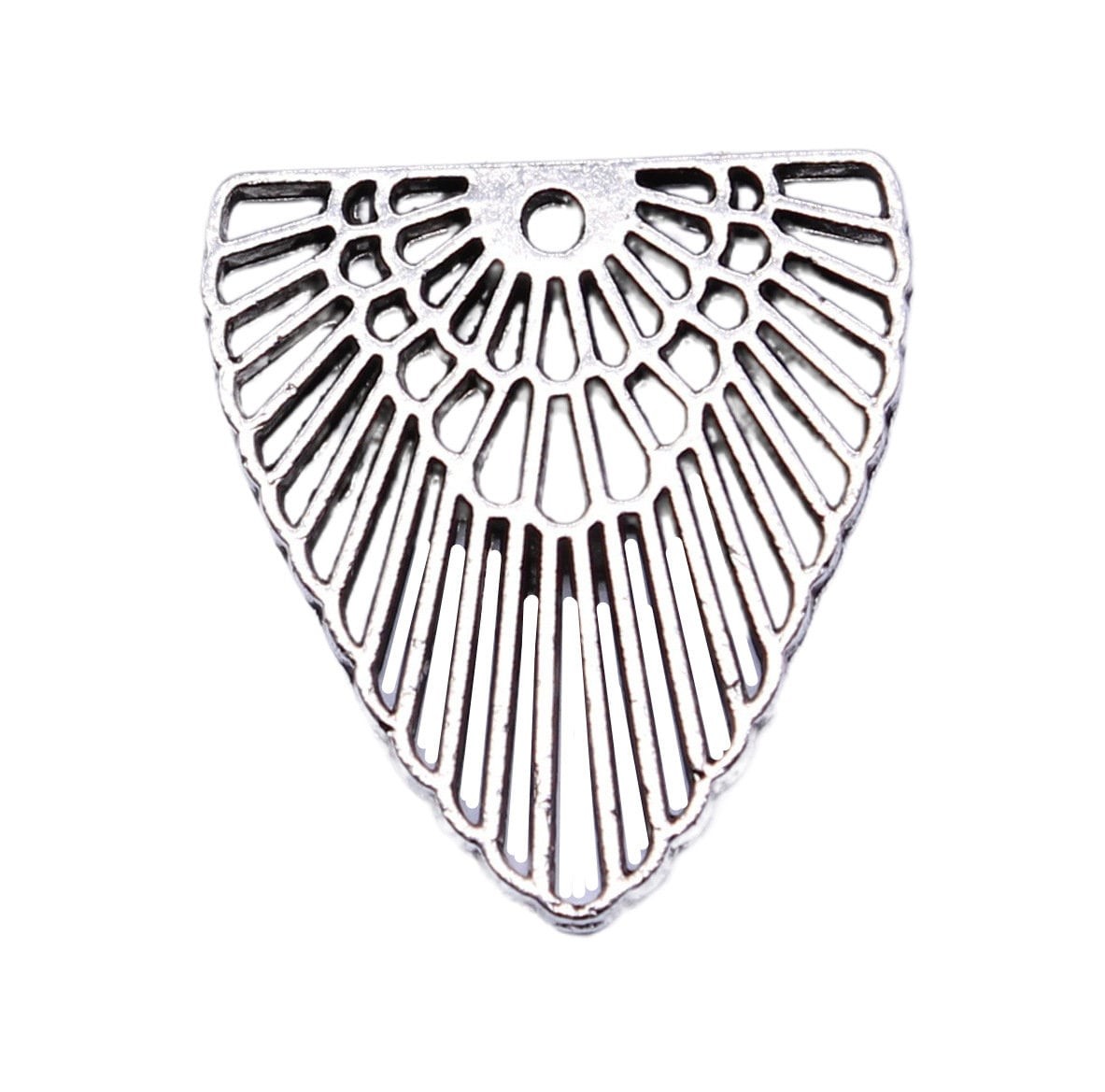 15 or 40PCS Antique Silver Tone Art Deco Filigree Charm Connector Pendant, Conn