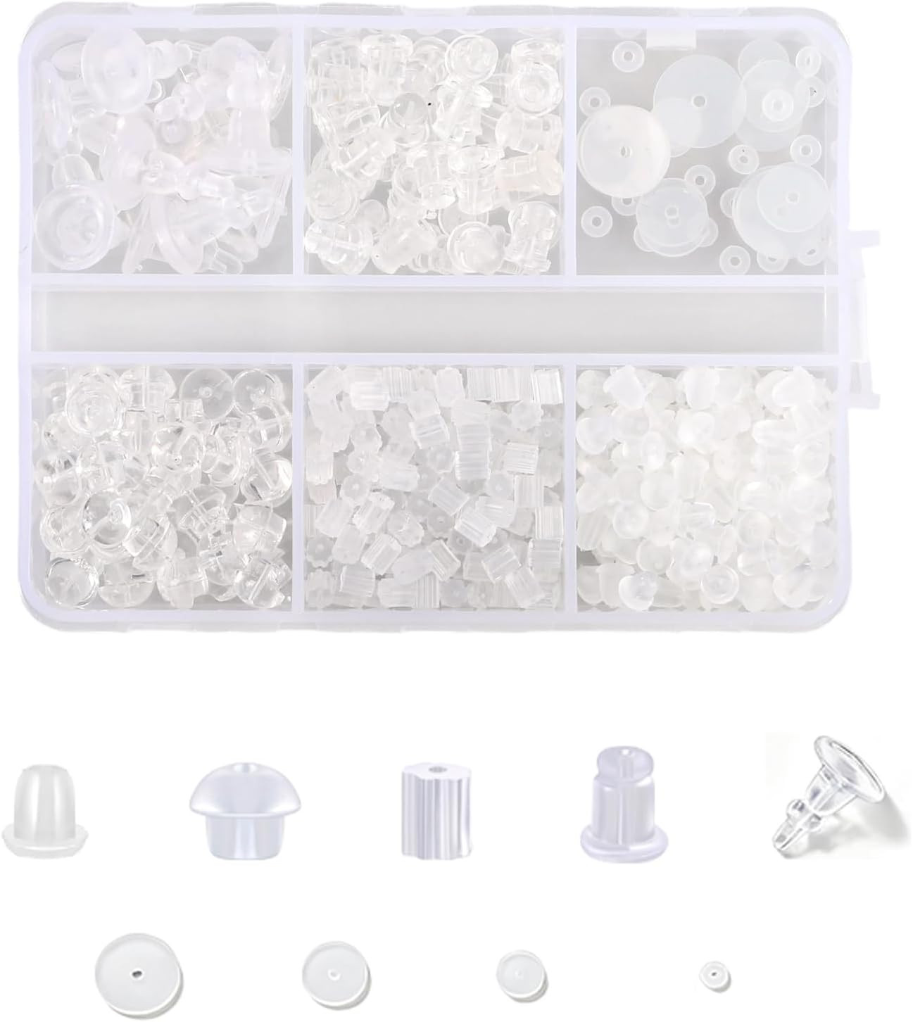 410 PCS Rubber Earring Backs, 5 Styles Hypoallergenic Silicone Earring Backs …