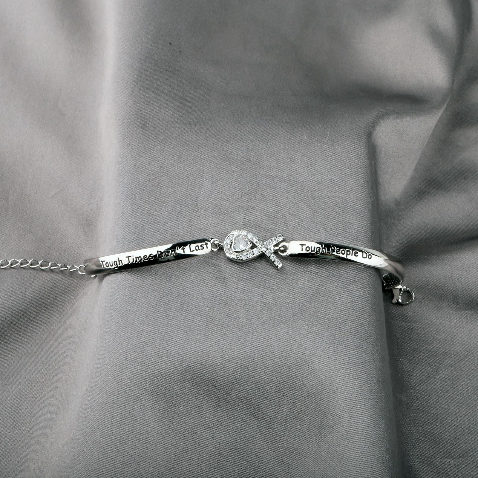 Lung Cancer Awareness White Ribbon Tough Times Don’t Last Tough People Do Bracel