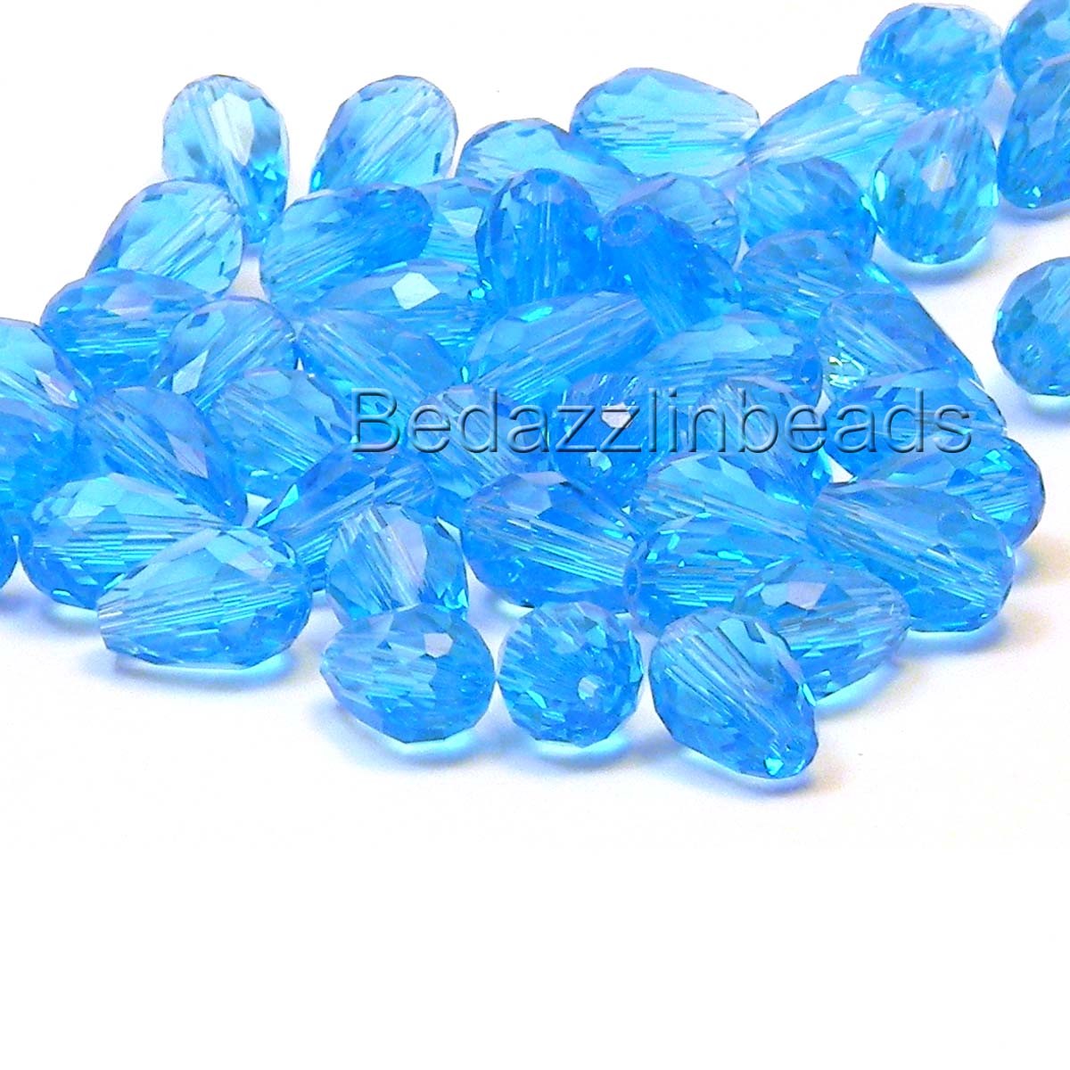 20 Faceted Glass 12mm Teardrop Shape Beads 1/2 inch Long Tear Drops for Jewelry