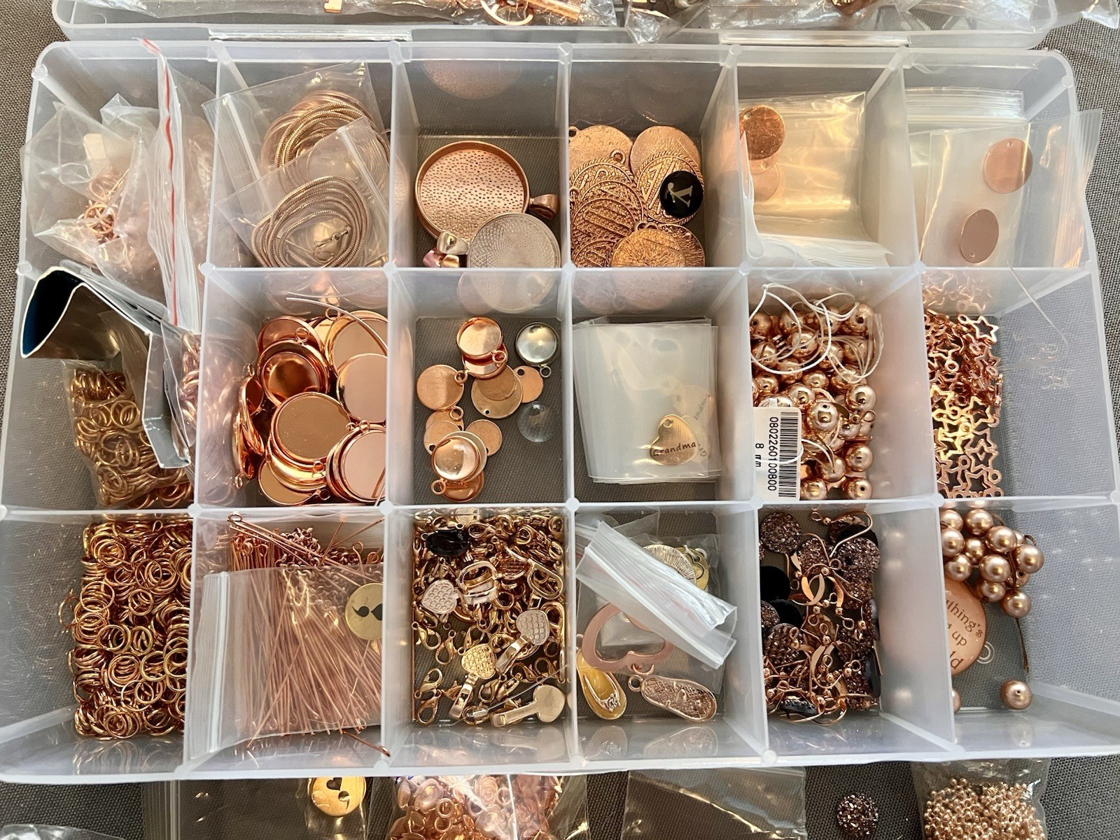 Rose Gold Jewelry Making Pieces. 1 Lot misc findings