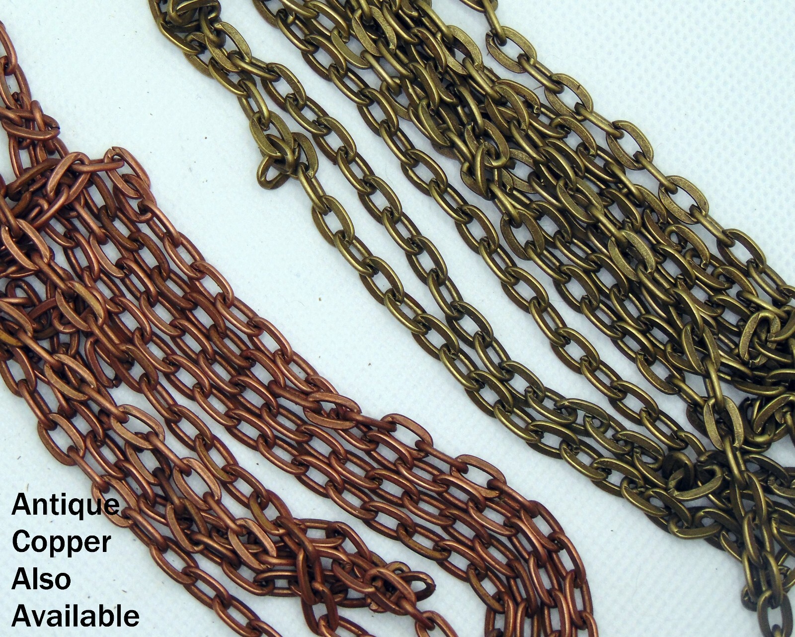 Antique BRASS Flat CABLE Chain ~ 5mm x 8mm Sturdy Links ~ No-Nickel 5 – 100 ft