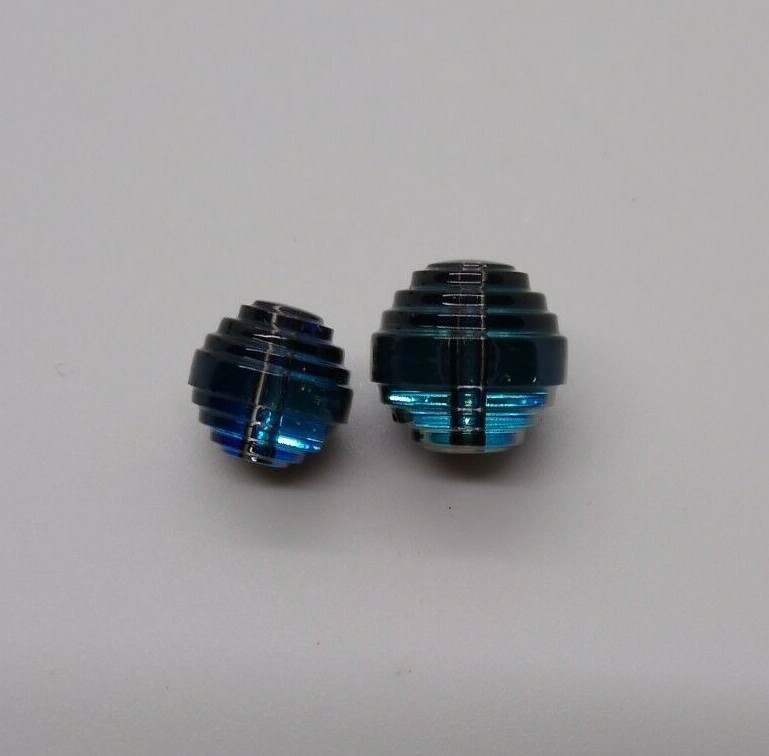 6pc Swarovski Crystal Bermuda Blue Art Deco Round 5030/4 Beads; 8mm, 10mm, 12mm