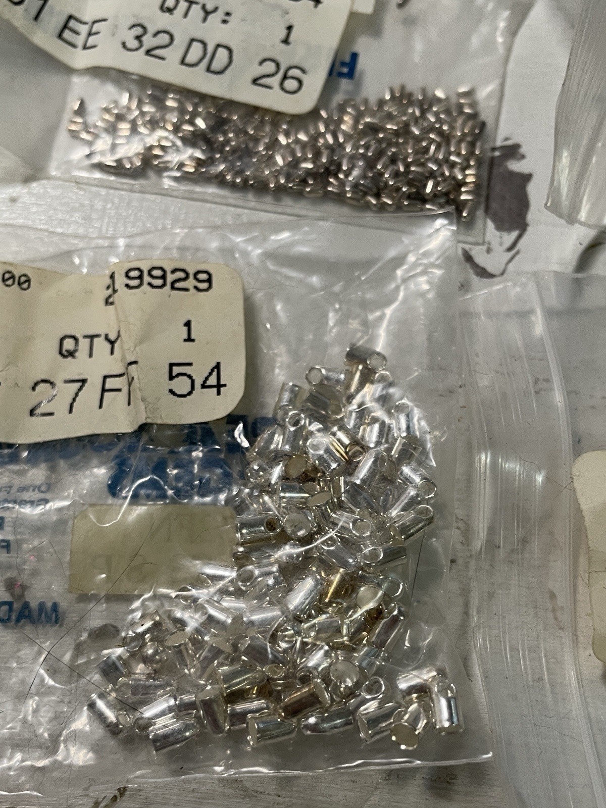 Fire Mountain Gems silver plated clasps connectors Chord Tips findings lot