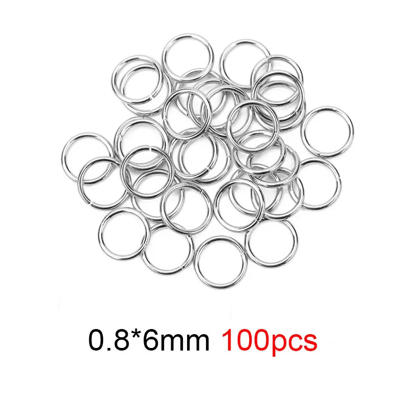 50 100Pcs PVD Never Fade Stainless Steel Open Jump Rings 4 5 6 8 10 Mm Split Rin