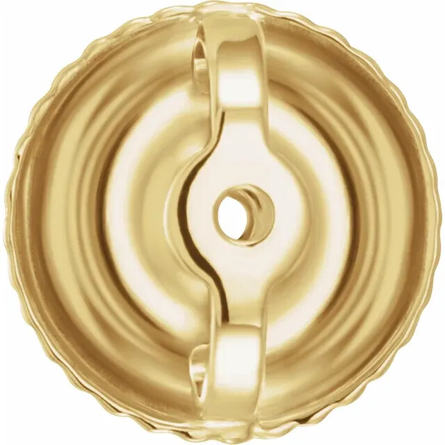14K Gold Round Pre-Notched Stud Earring Basket Mount Setting Threaded – 1 Piece