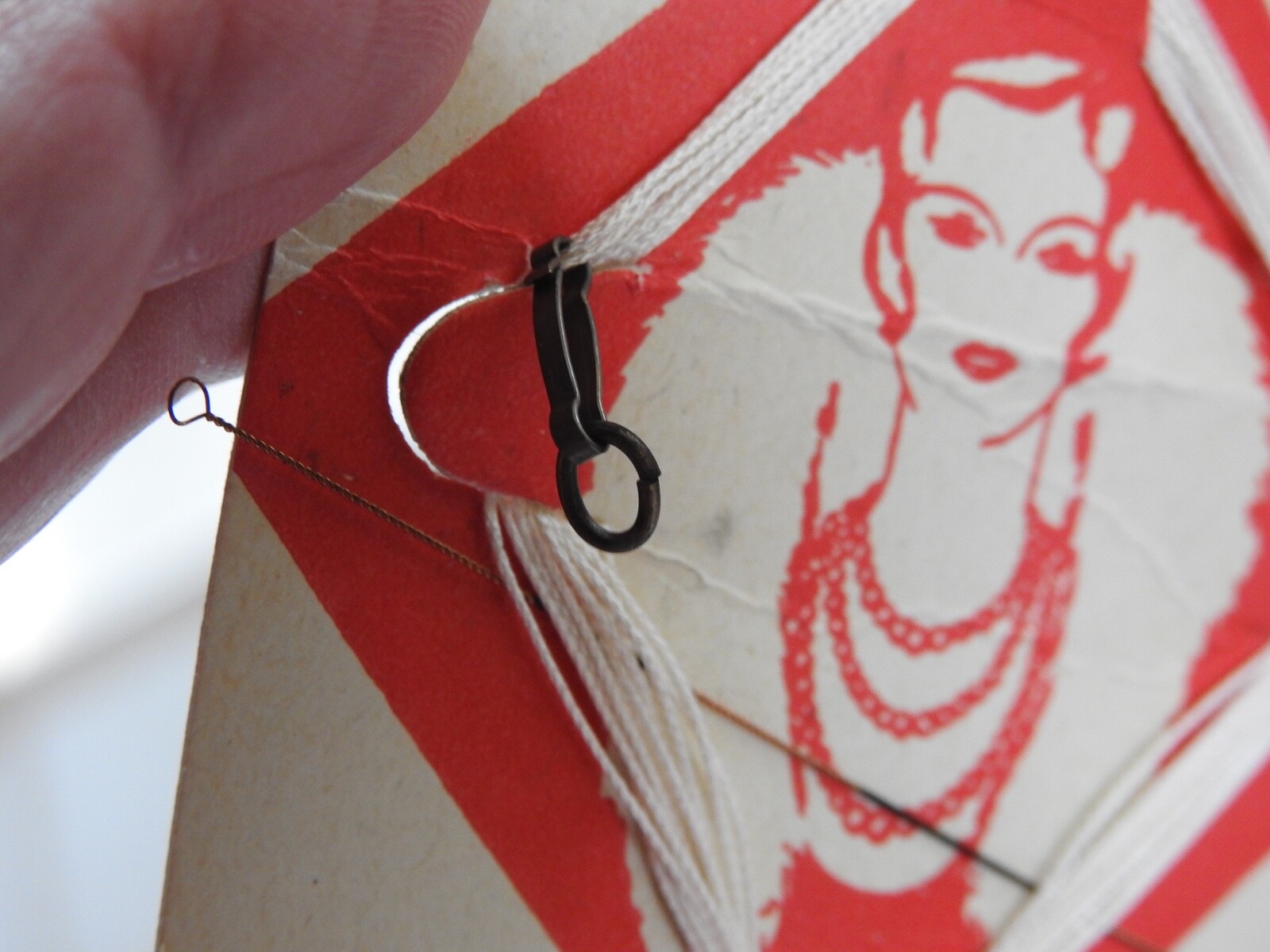vintage BRAIDED BEAD CORD on original card with clasp jewelry restringing