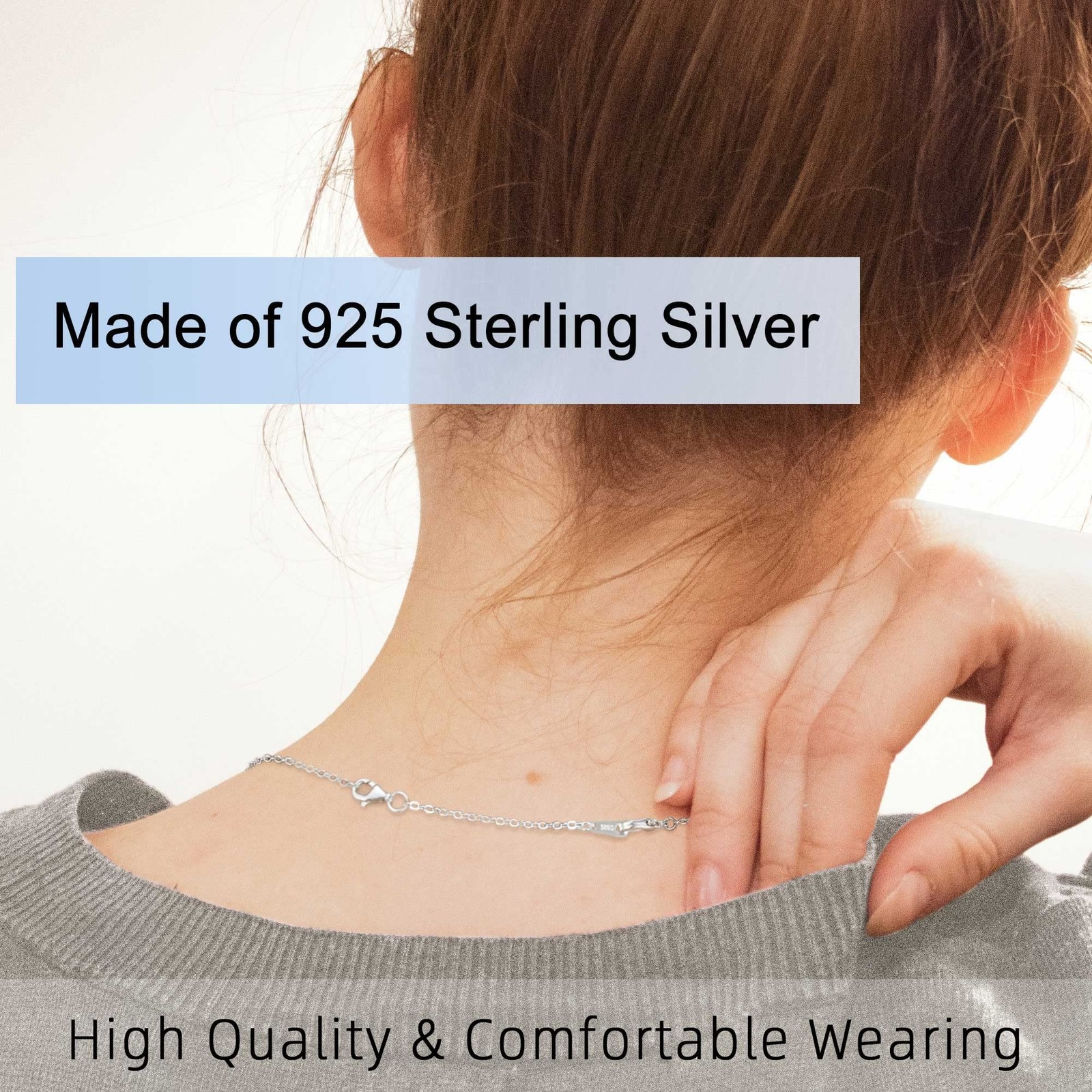 Sterling Silver Necklace Extenders Set – 3 Sizes for Perfect Fit