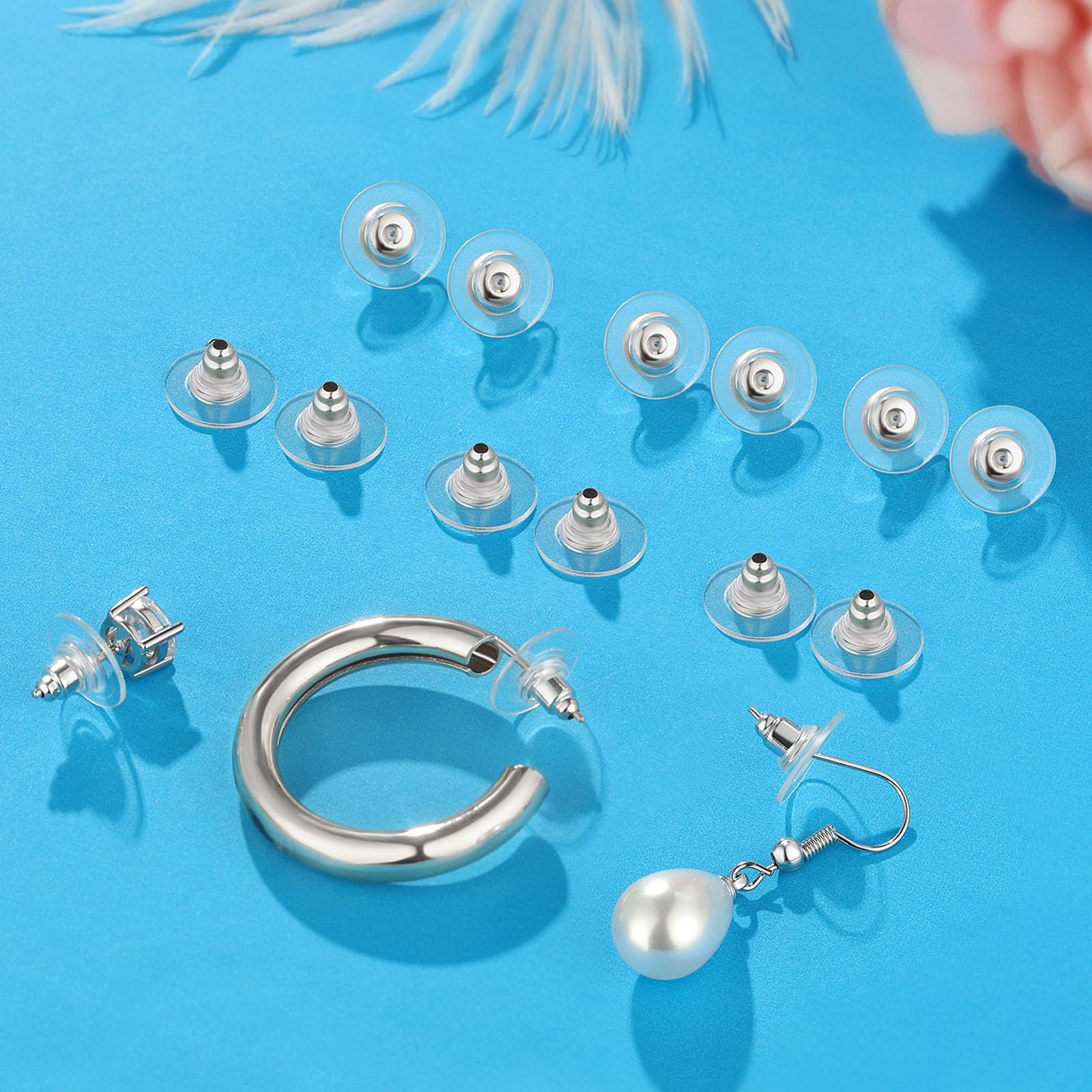 100pcs Fishhook Earring Backs Replacements for Stus – Bullet Clutch Back Earr…