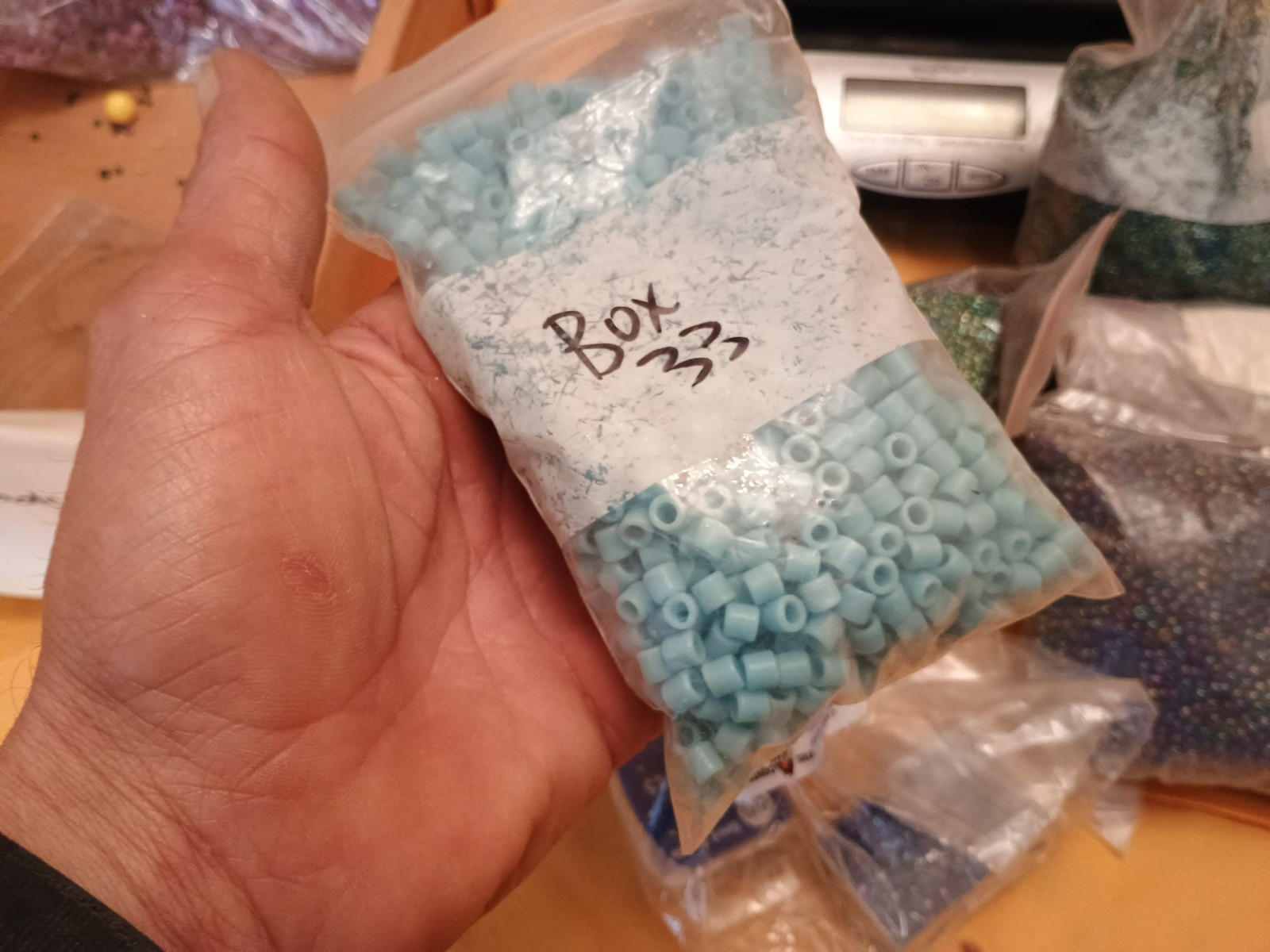 Vintage Fire Mountain Seed Beads Bags Plastics 10/0 11/0 12/0 Box Ab Seeds Mixed