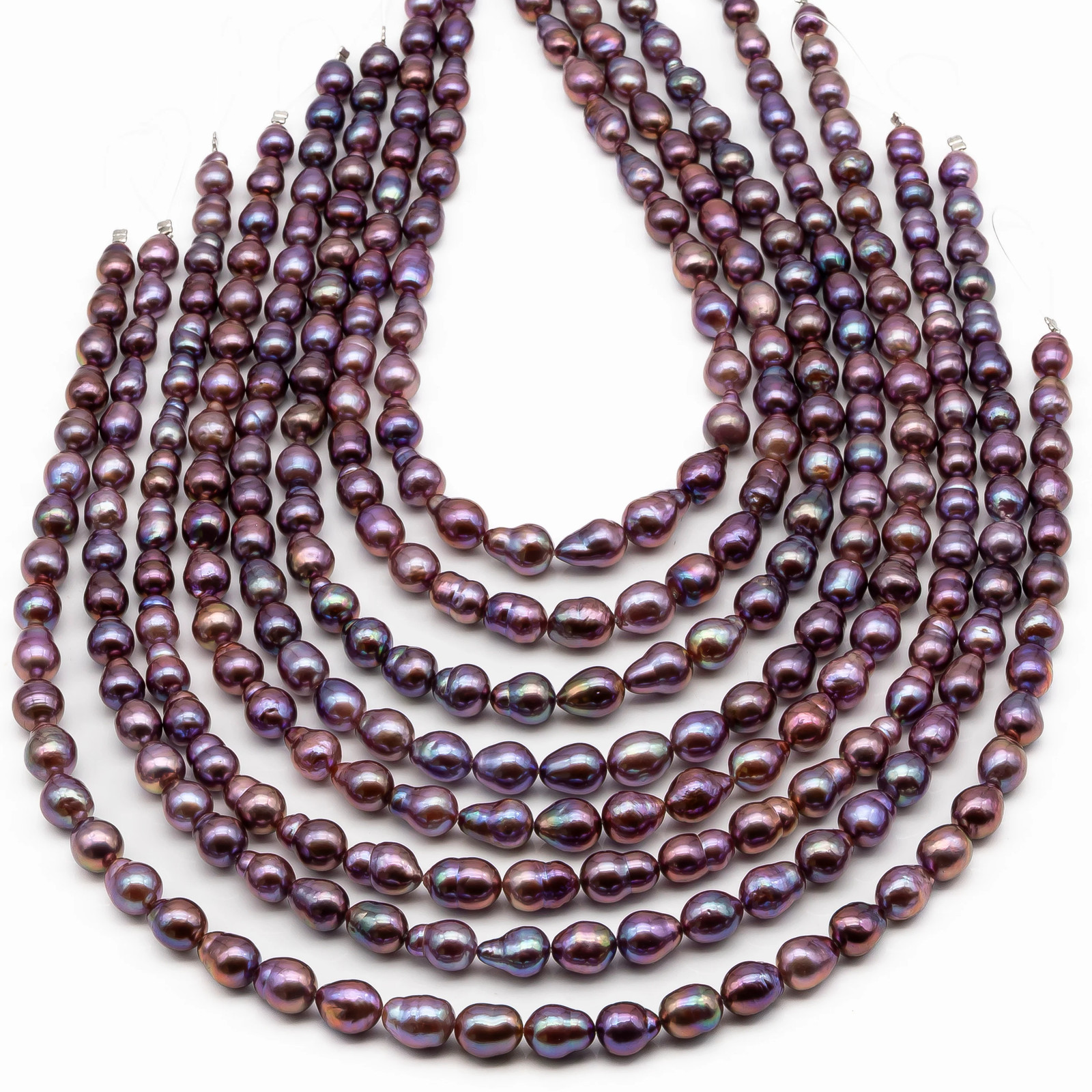 9-11mm Edison Pearl in Full Strand, Freshwater Pearl in Natural Colors with Hig