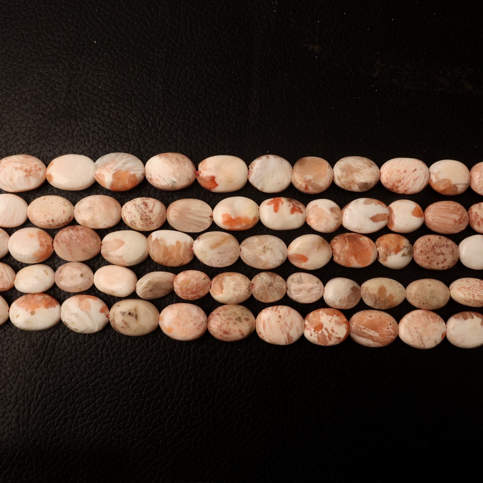 Natural Peach Scolecite 8 Inch Strand 11×14-11×15 MM Beads Smooth Oval Beads
