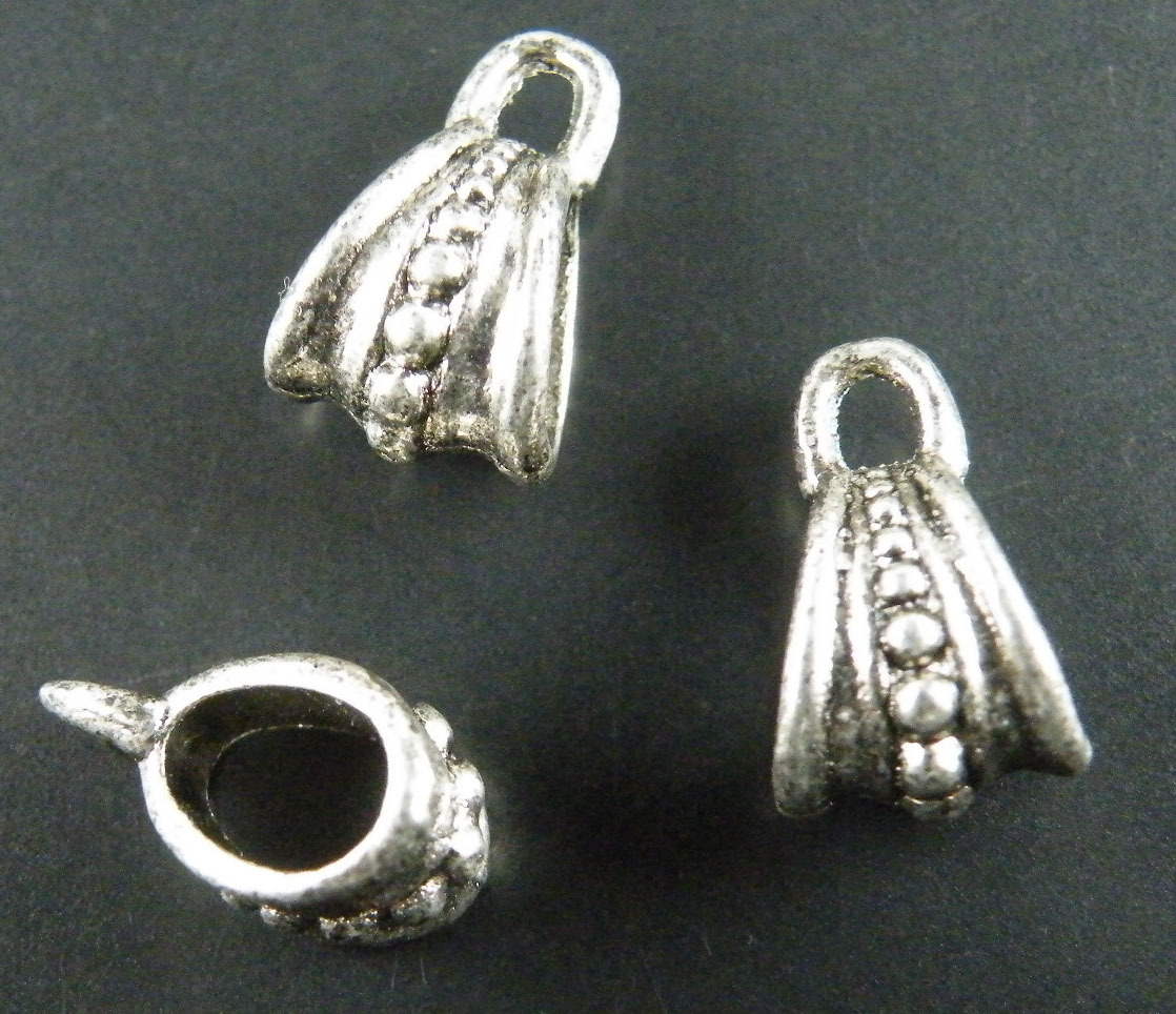 60pcs Tibetan Silver Beautiful Bails Findings 15x10x8mm 8000